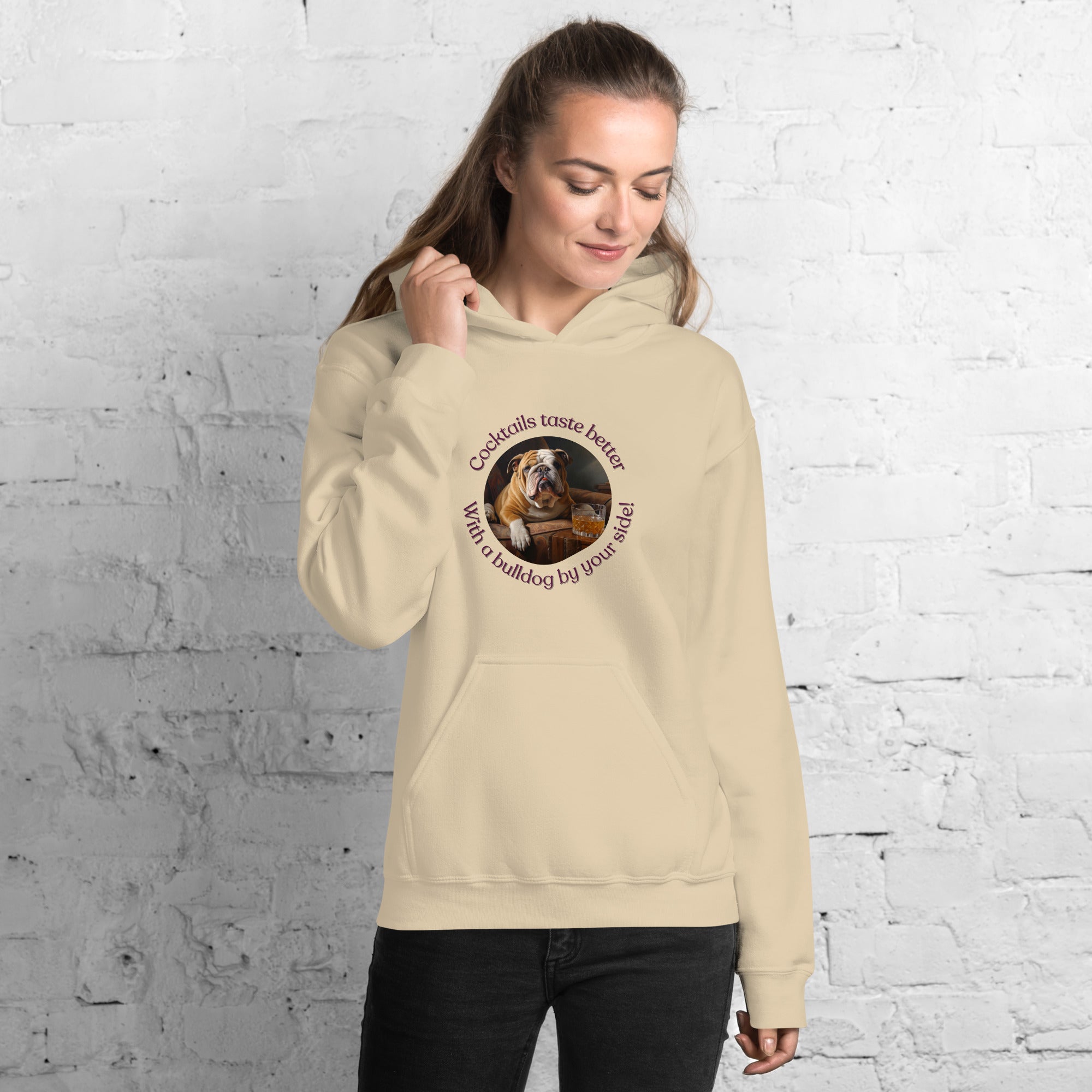 Unisex Hoodie - Cocktails Taste Better - English Bulldog