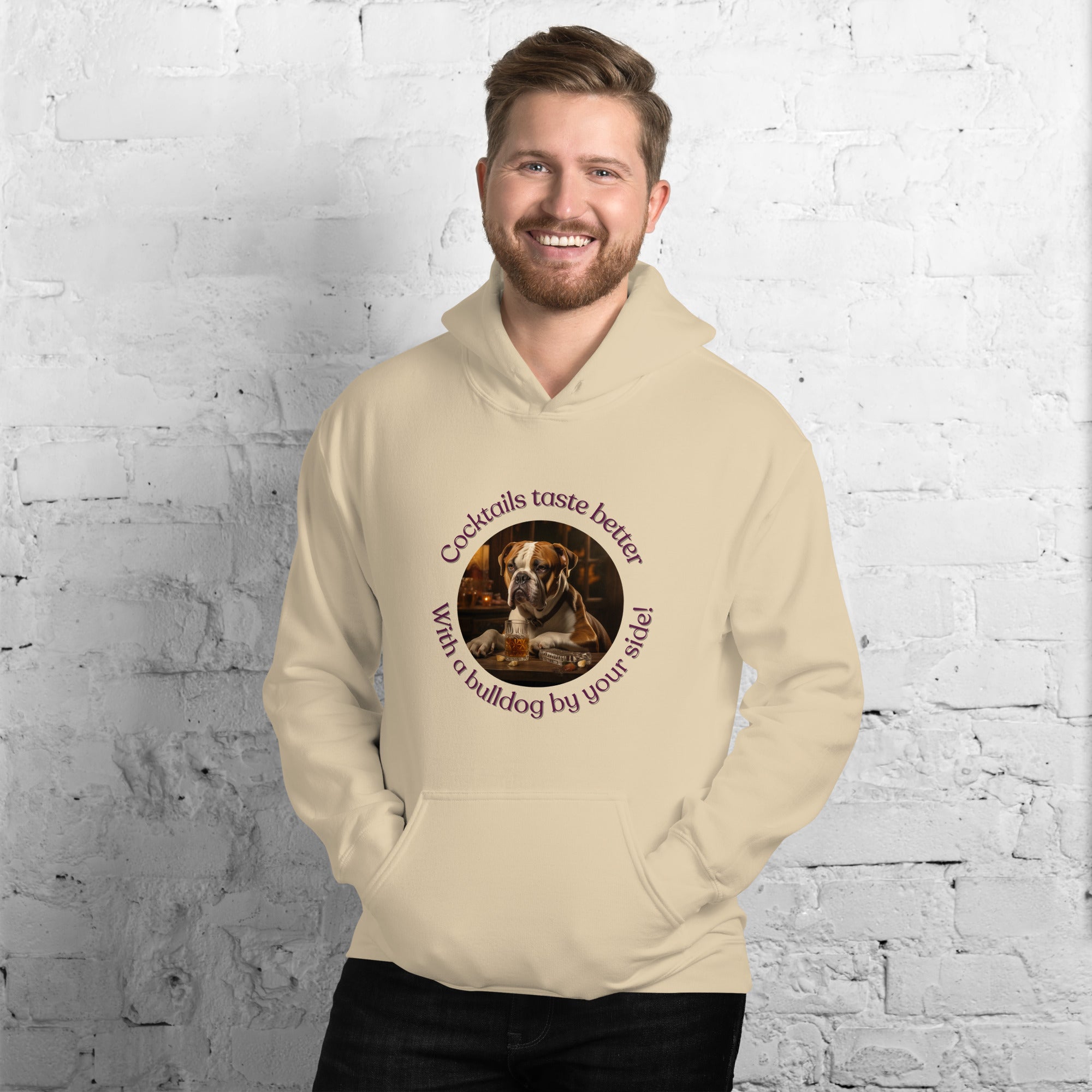 Unisex Hoodie - Cocktails Taste Better - American Bulldog size chart - English Bulldog mom gift | Tipsy Bully