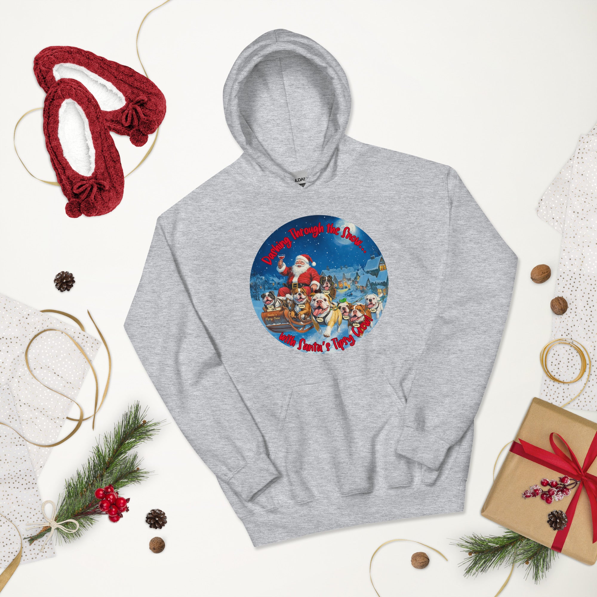 Santa's Tipsy Crew Hoodie (English)