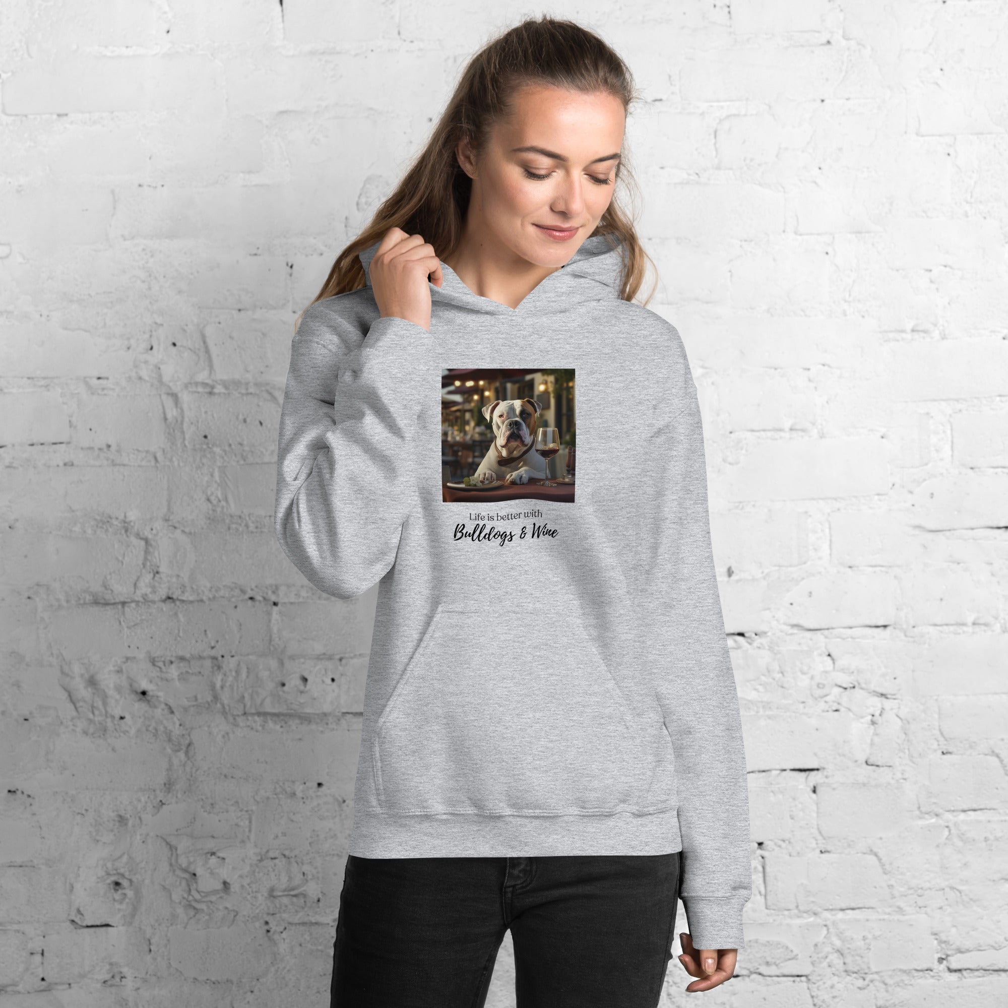 Unisex Hoodie - Life is Better - American Bulldog