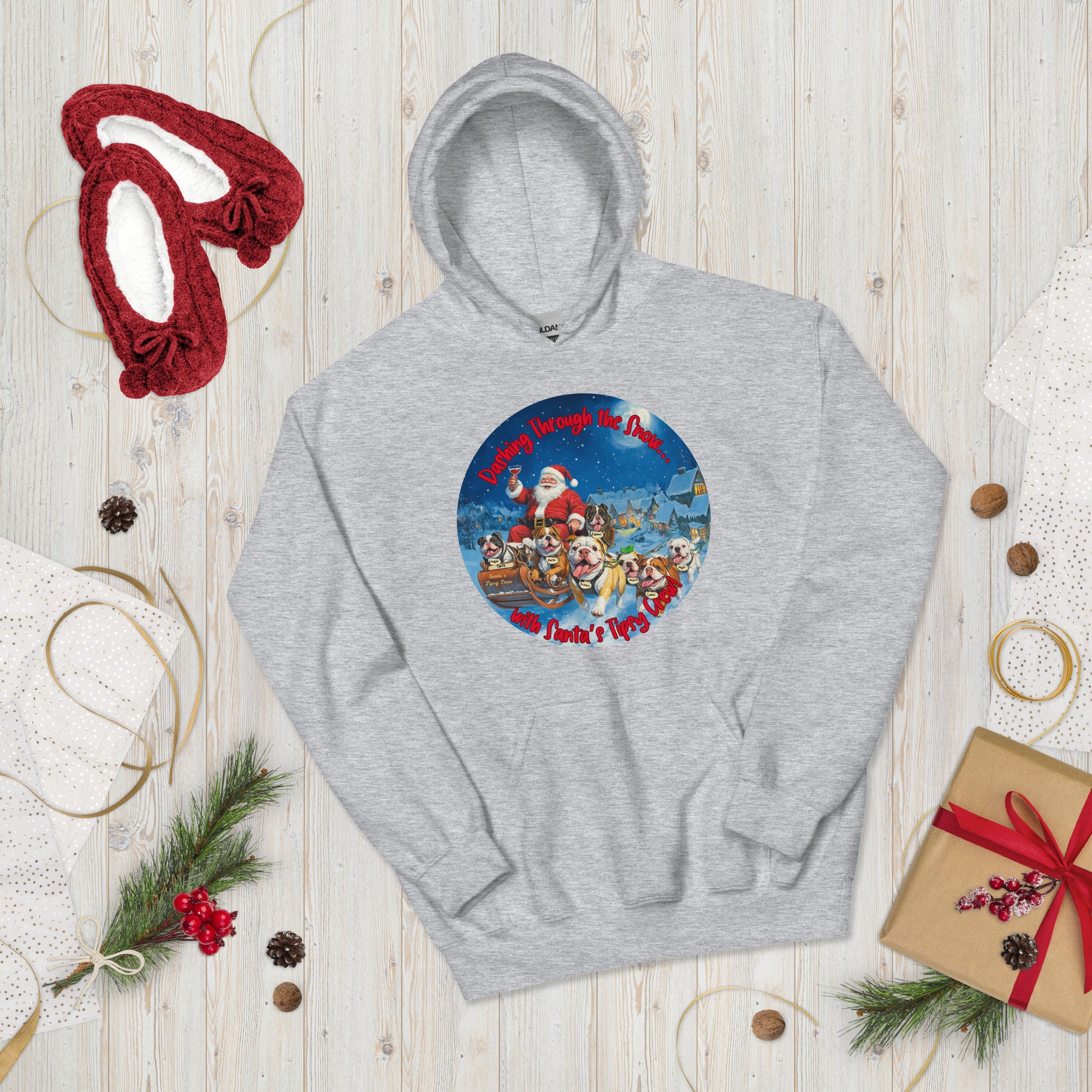Santa's Tipsy Crew Hoodie (English)