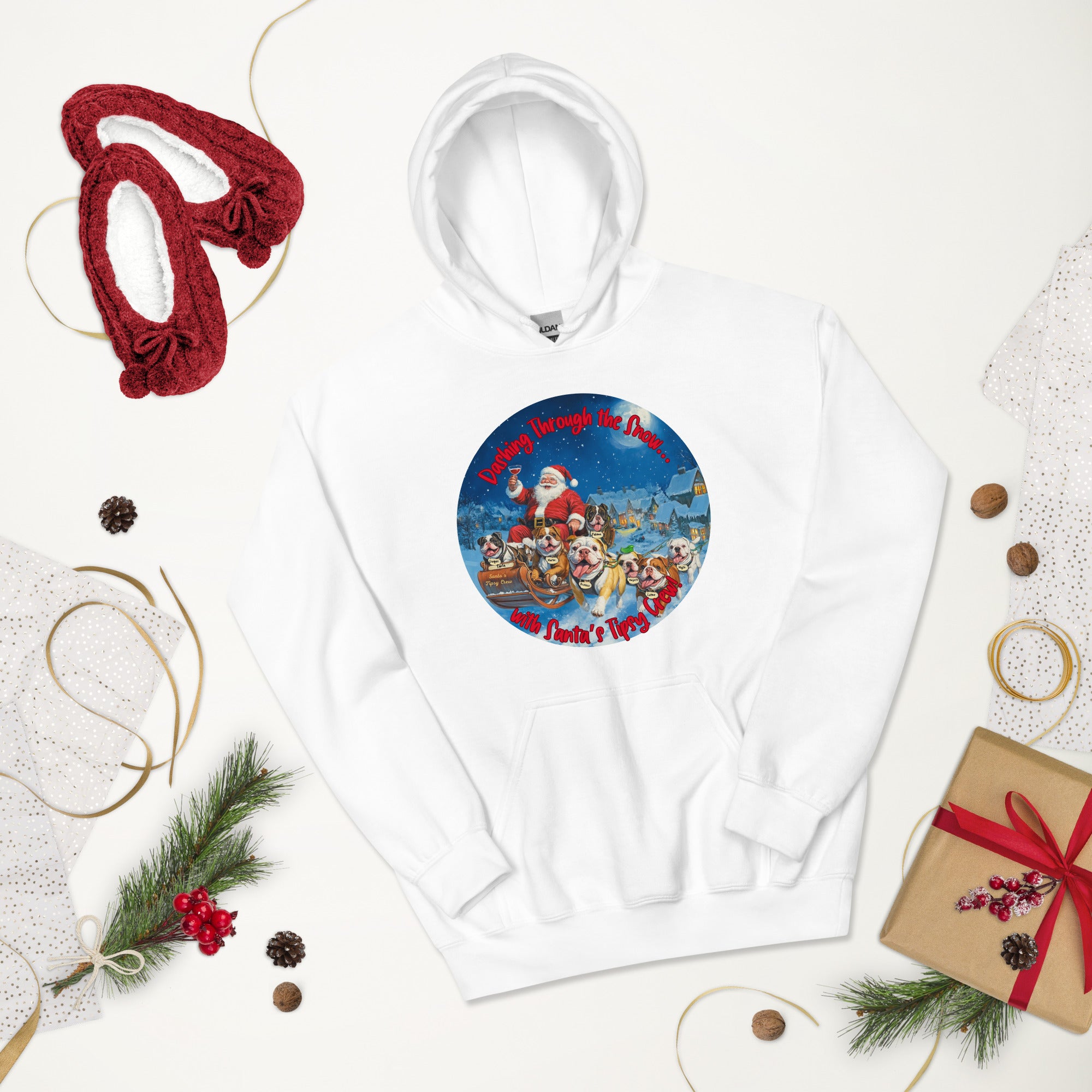 Santa's Tipsy Crew Hoodie (English)