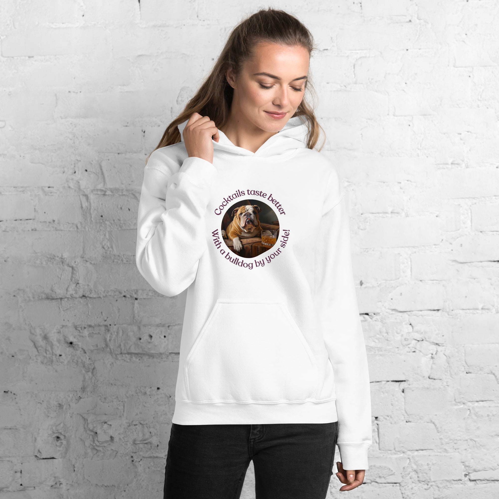 Unisex Hoodie - Cocktails Taste Better - English Bulldog