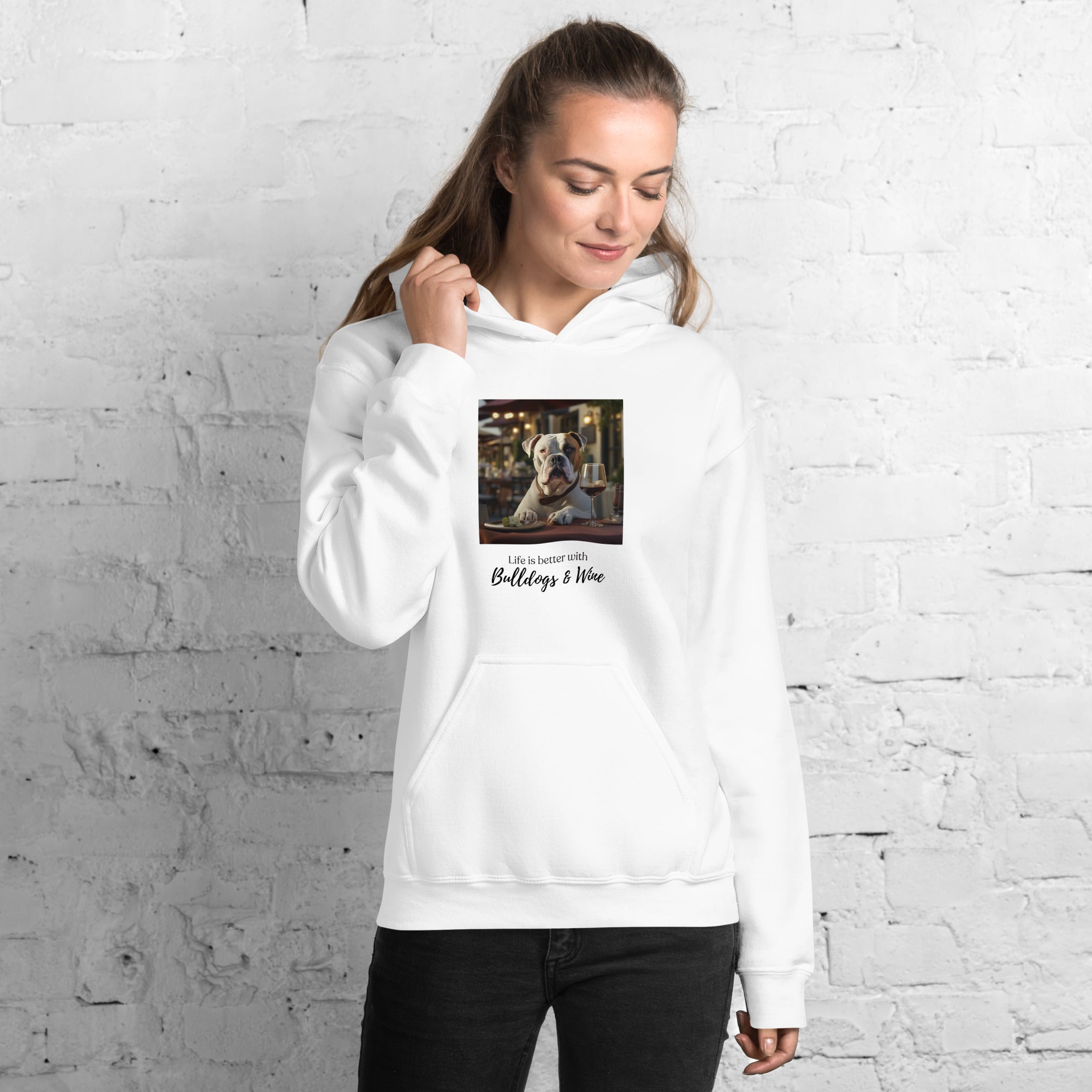 Unisex Hoodie - Life is Better - American Bulldog