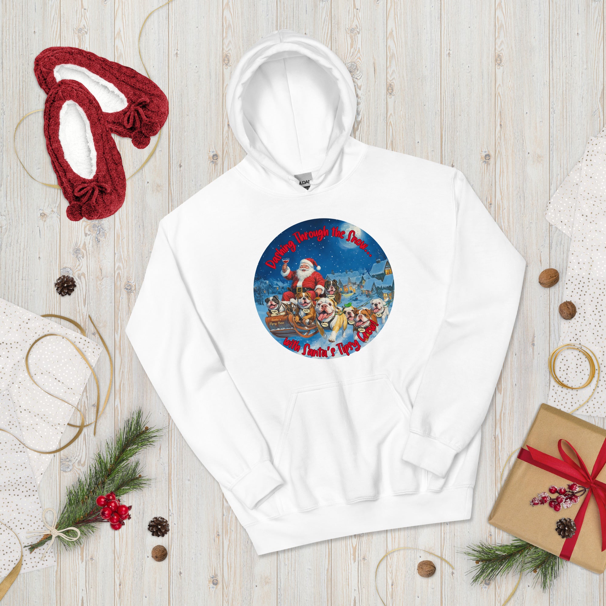 Santa's Tipsy Crew Hoodie (English)