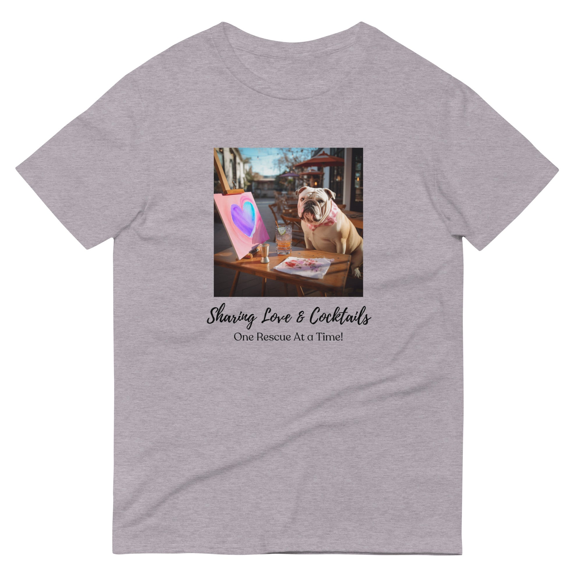 Short-Sleeve T-Shirt - Sharing Love - English Bulldog alternate view - English Bulldog mom gift | Tipsy Bully