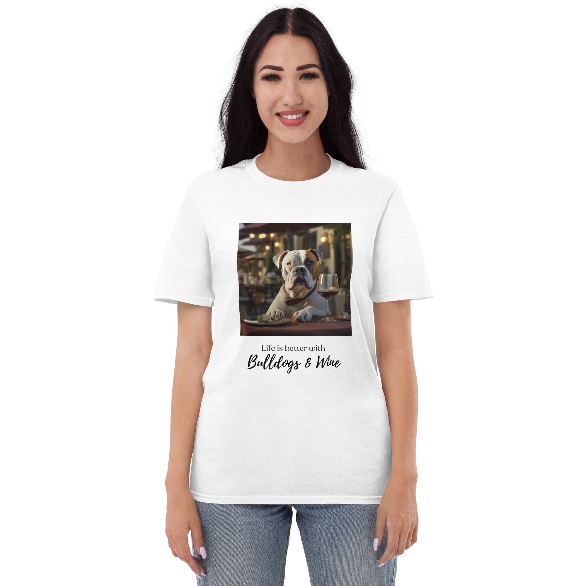 Short-Sleeve T-Shirt - Life is Better - American Bulldog