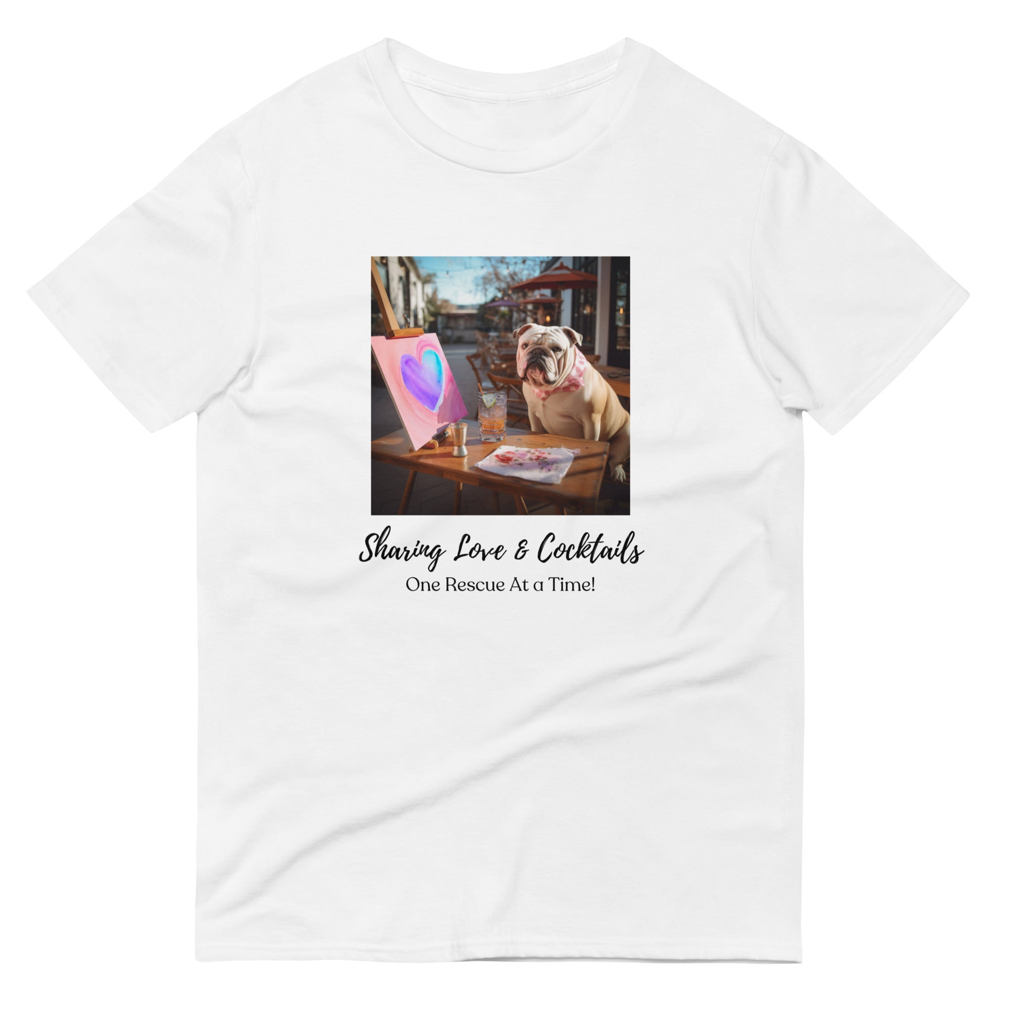 Short-Sleeve T-Shirt - Sharing Love - English Bulldog - English Bulldog mom gift | Tipsy Bully
