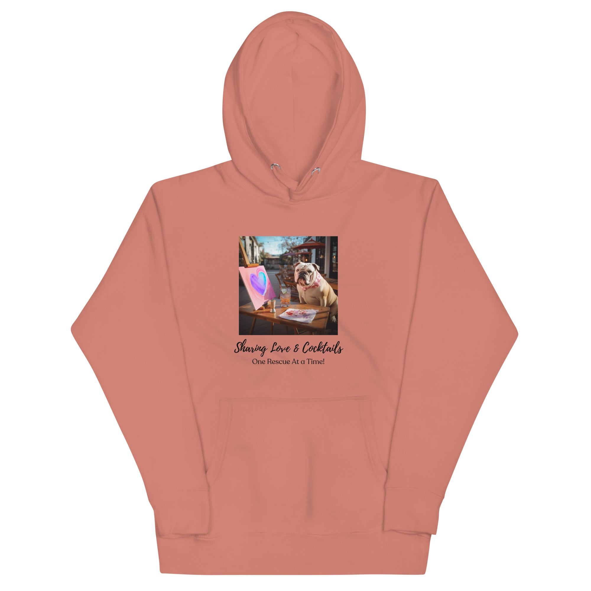 Unisex Hoodie - Sharing Love - English Bulldog alternate view - English Bulldog mom gift | Tipsy Bully