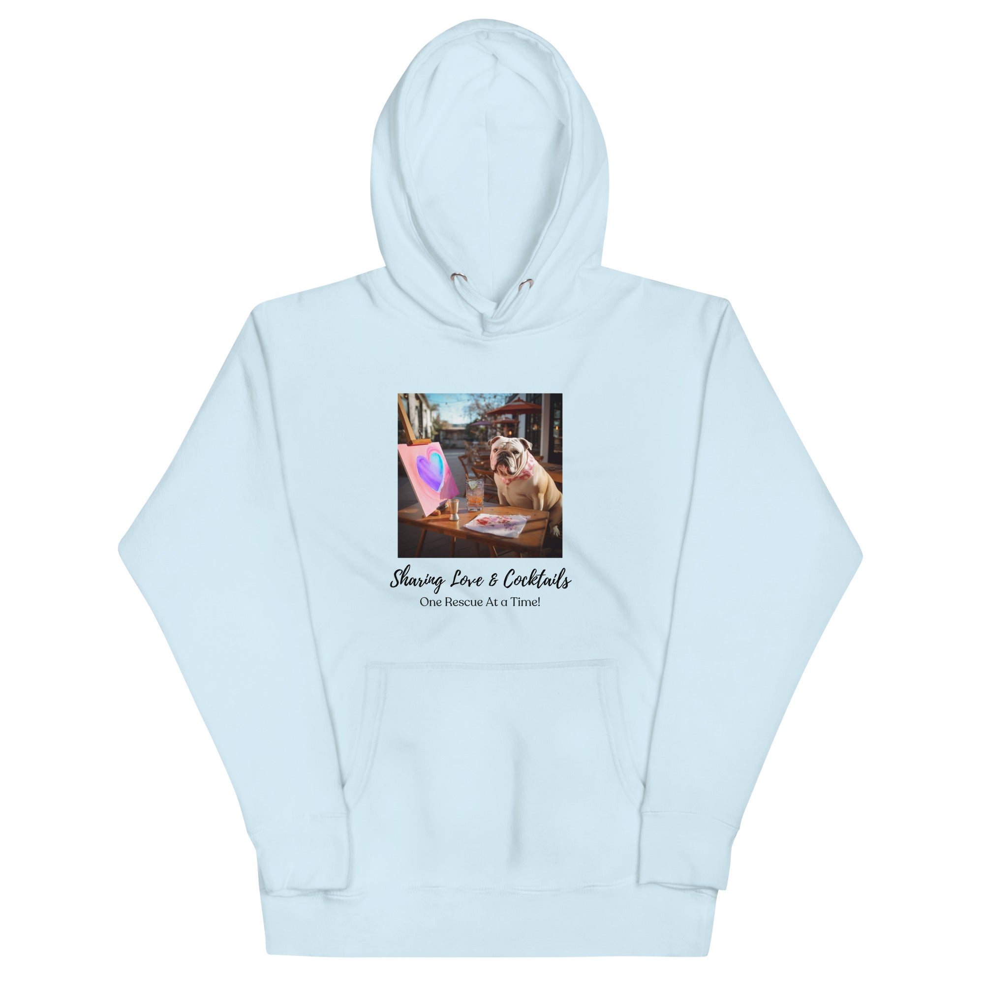 Unisex Hoodie - Sharing Love - English Bulldog lifestyle photo - English Bulldog mom gift | Tipsy Bully