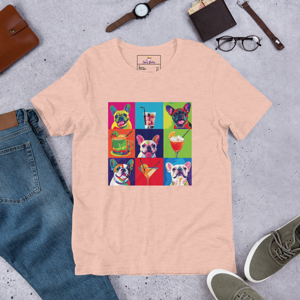 Paws & Cocktails Pop Art Tee Unisex t-shirt (French)