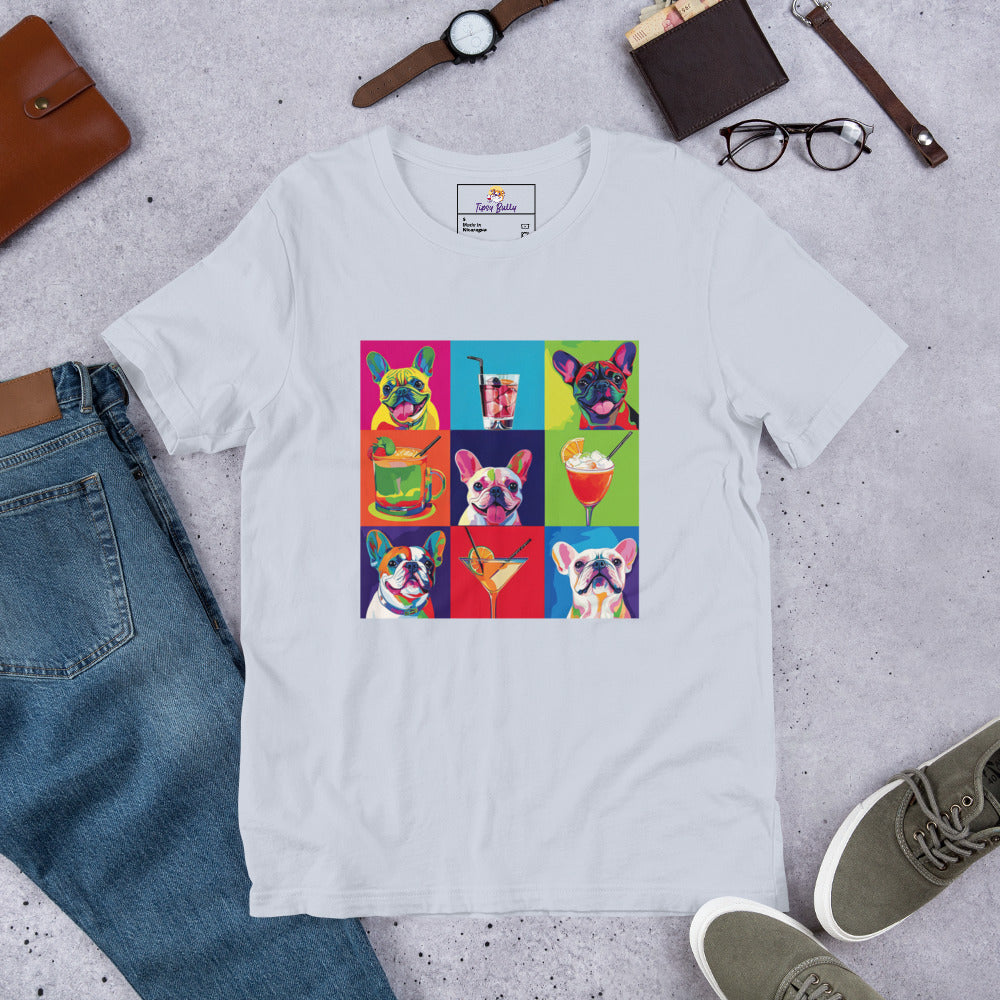 Paws & Cocktails Pop Art Tee Unisex t-shirt (French)