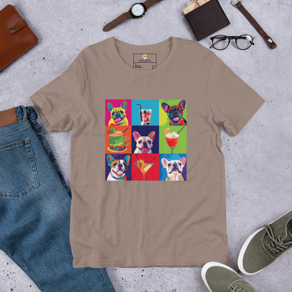 Paws & Cocktails Pop Art Tee Unisex t-shirt (French)