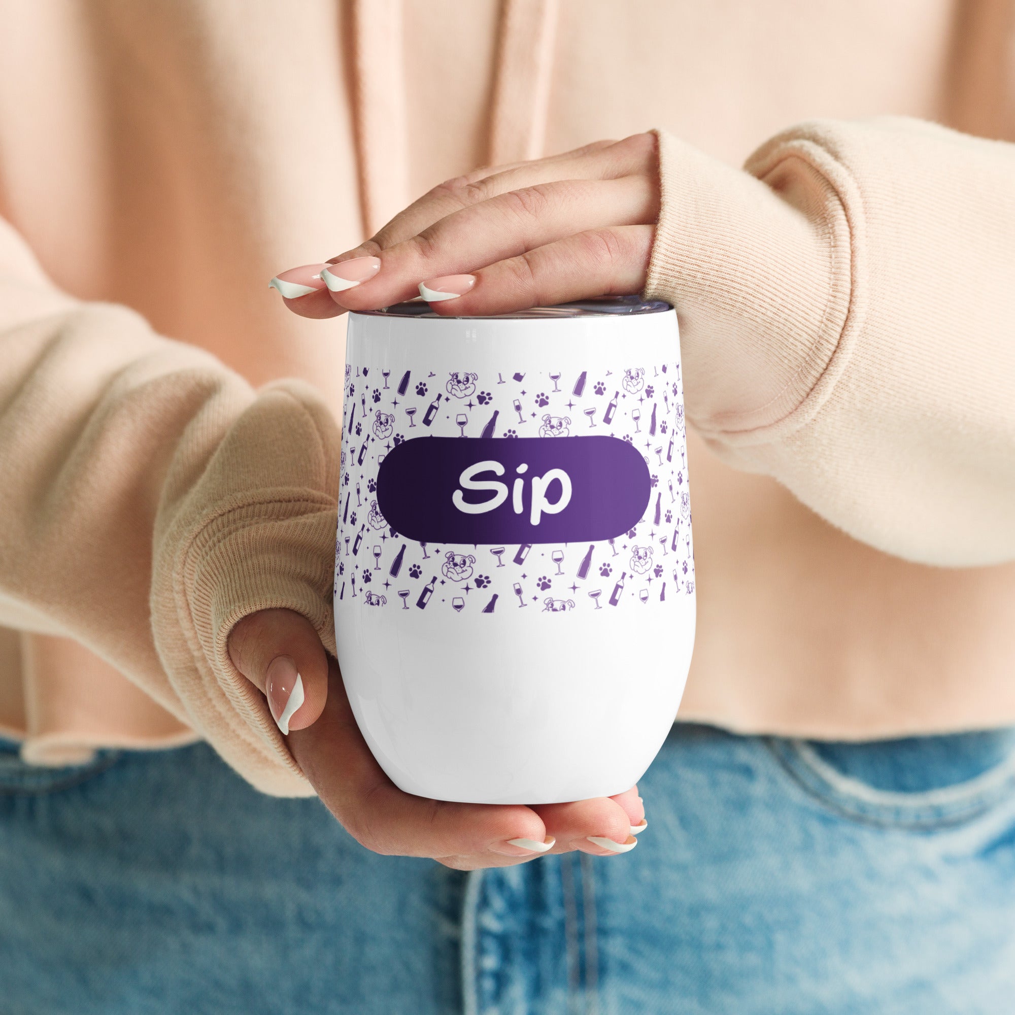 Tipsy Bully "Sip" Wine Tumbler (Purple)