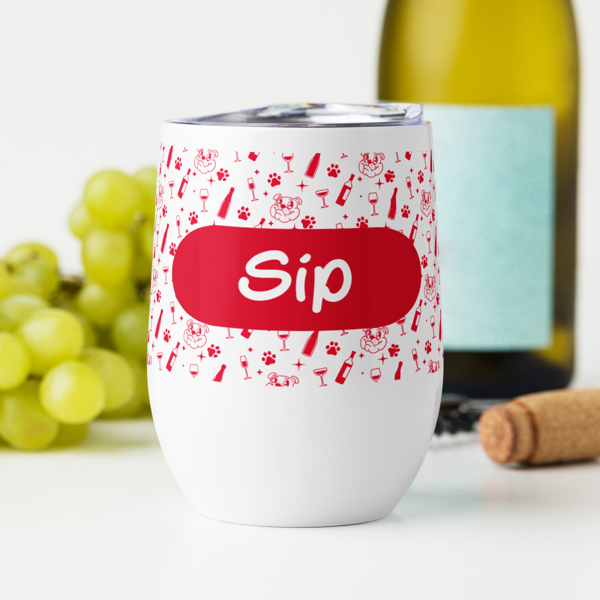 Tipsy Bully "Sip" Wine Tumbler (Red)
