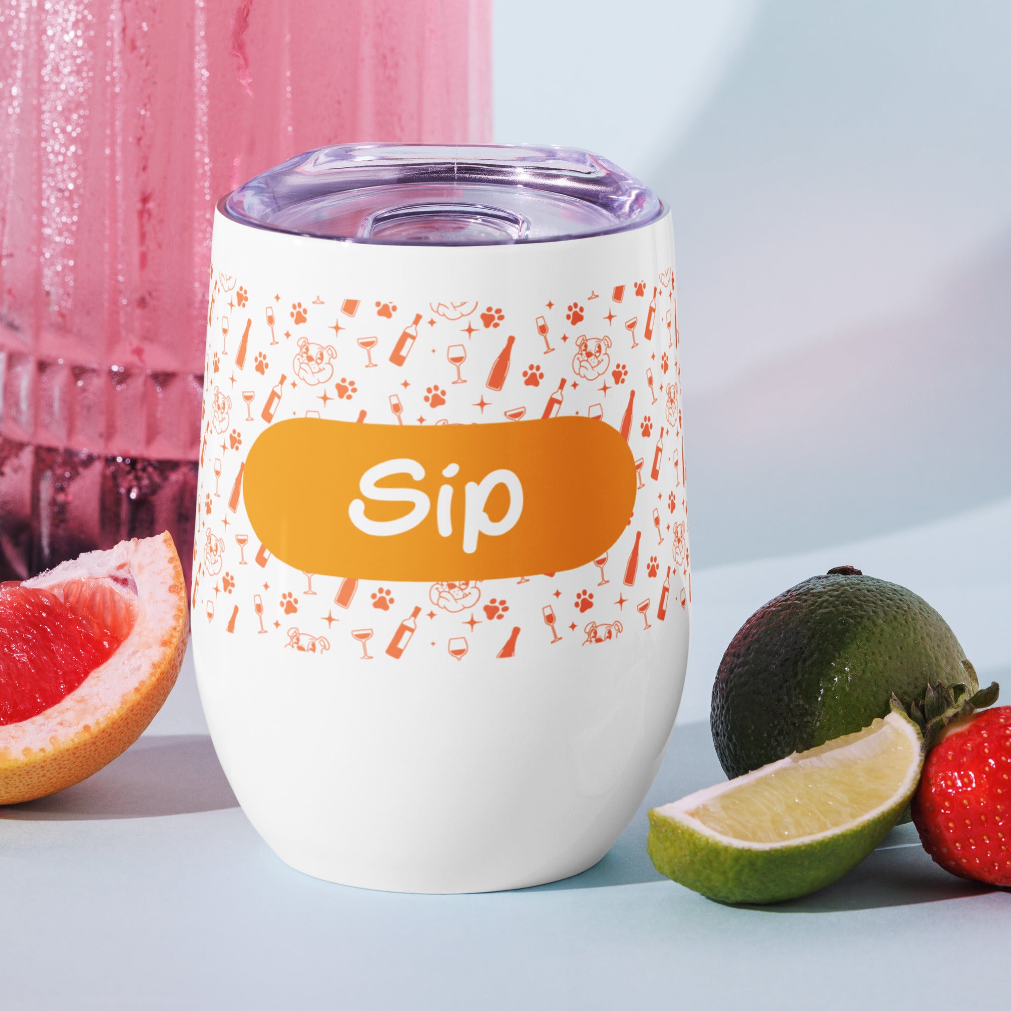 Tipsy Bully "Sip" Wine Tumbler (Orange)