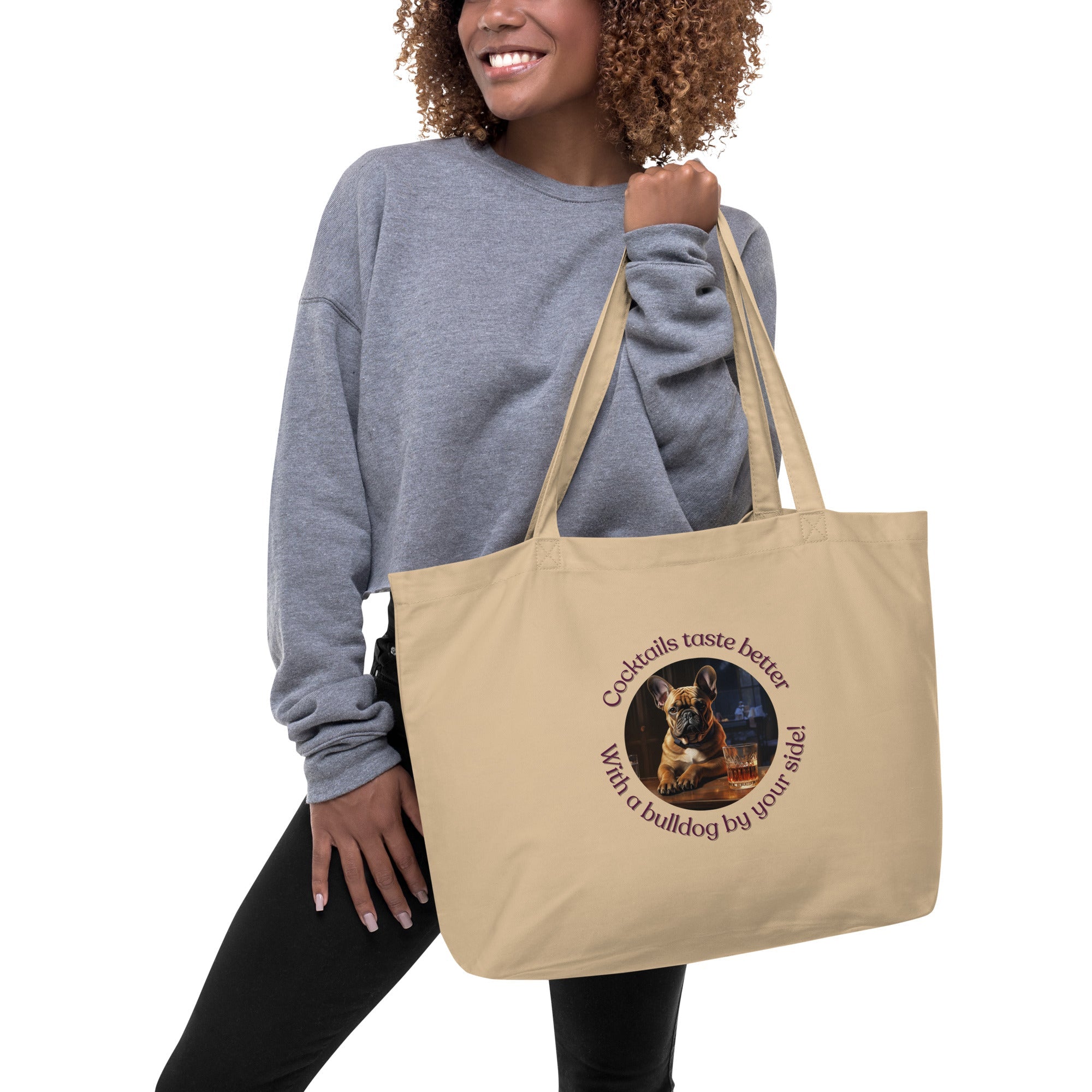 French Bulldog collection — Cocktails Taste Better tote bag