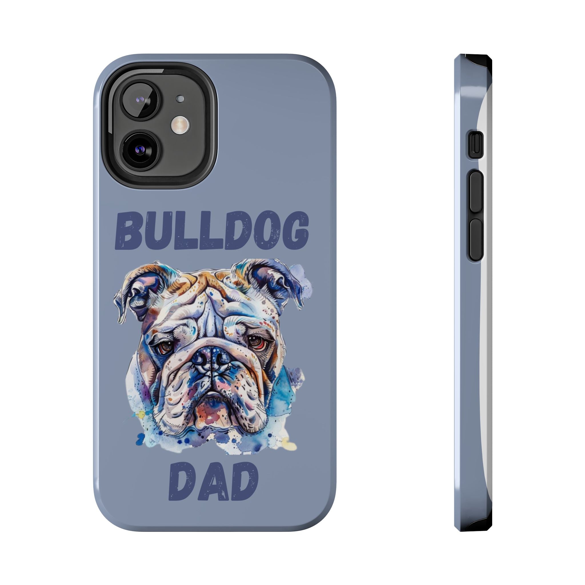 Bulldog Dad iPhone Cases (English/Watercolor) New
