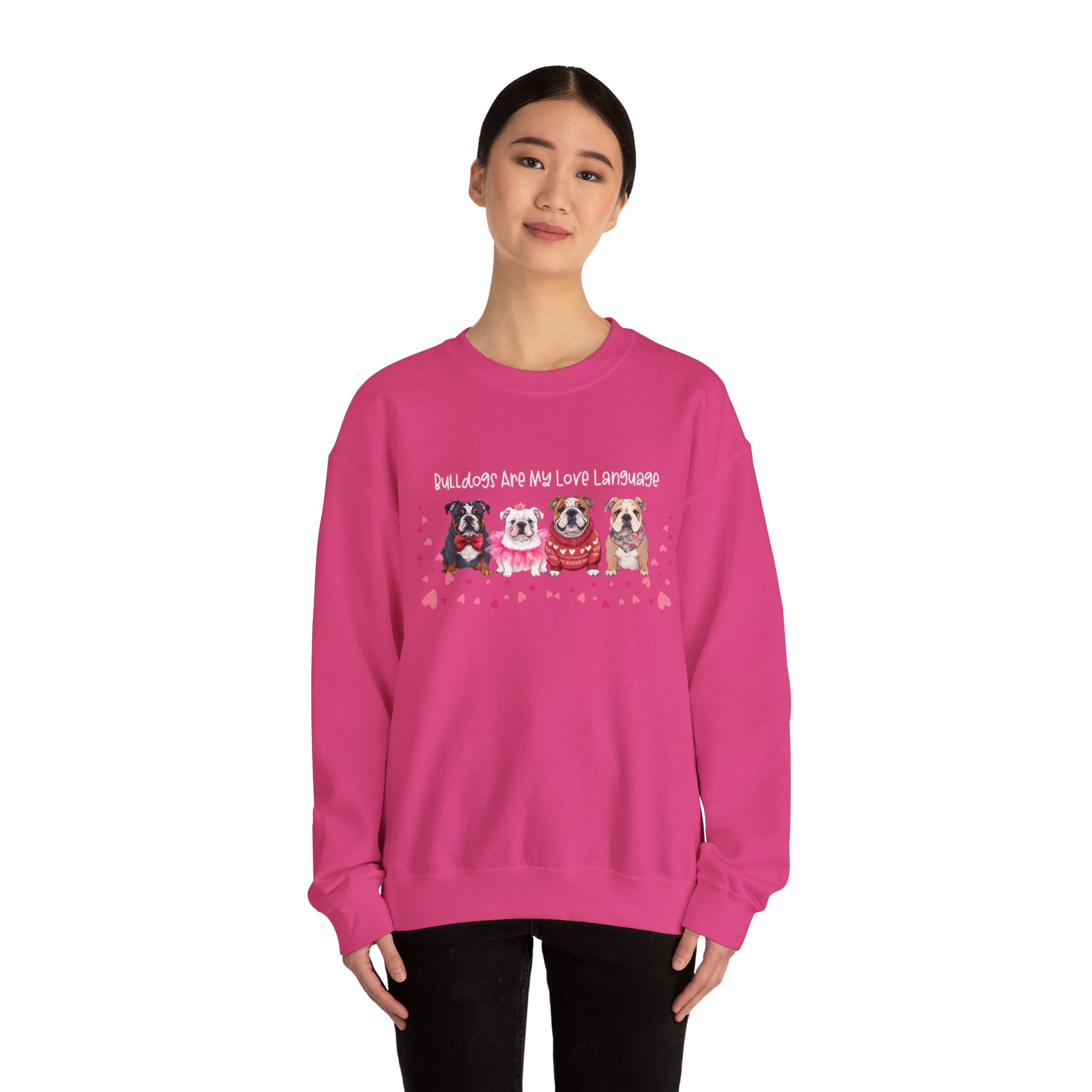 Bulldog Valentine’s Day Crew Neck Sweatshirt (English)