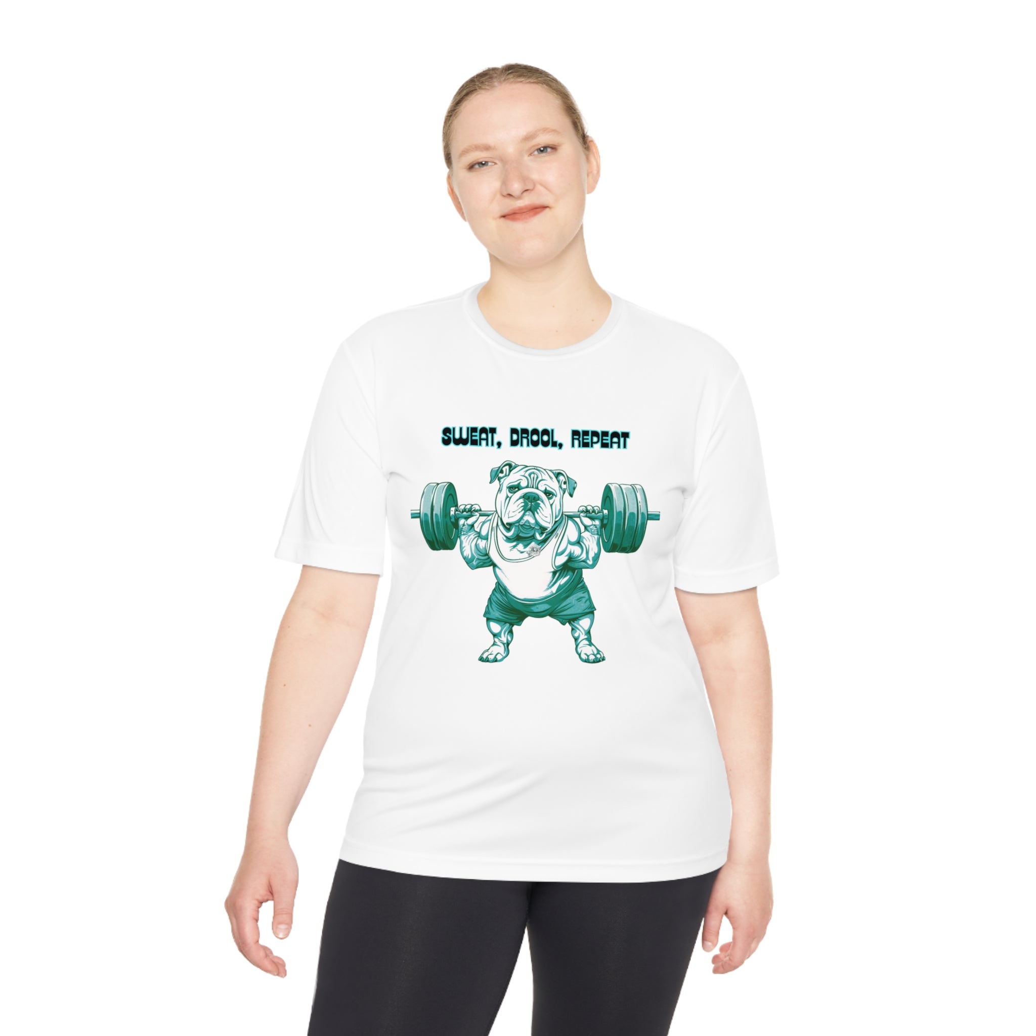 Tipsy Bullly Ripped Bulldog  Unisex Moisture Wicking Performance T-Shirt (English/Green)