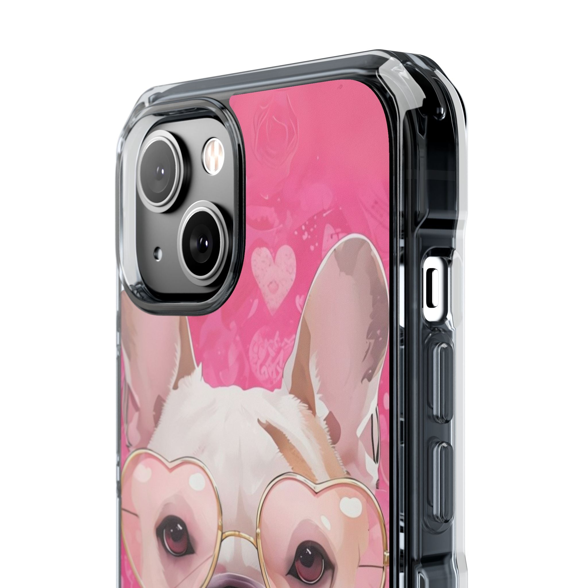 Puppy Love Protection Valentine's Day Phone Case (White/French)