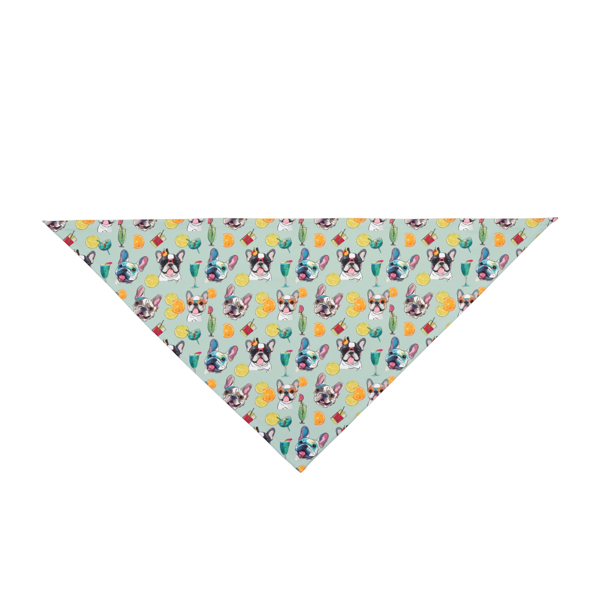 Tipsy Bully Summer Cocktail Bulldog Bandana (French/Green)