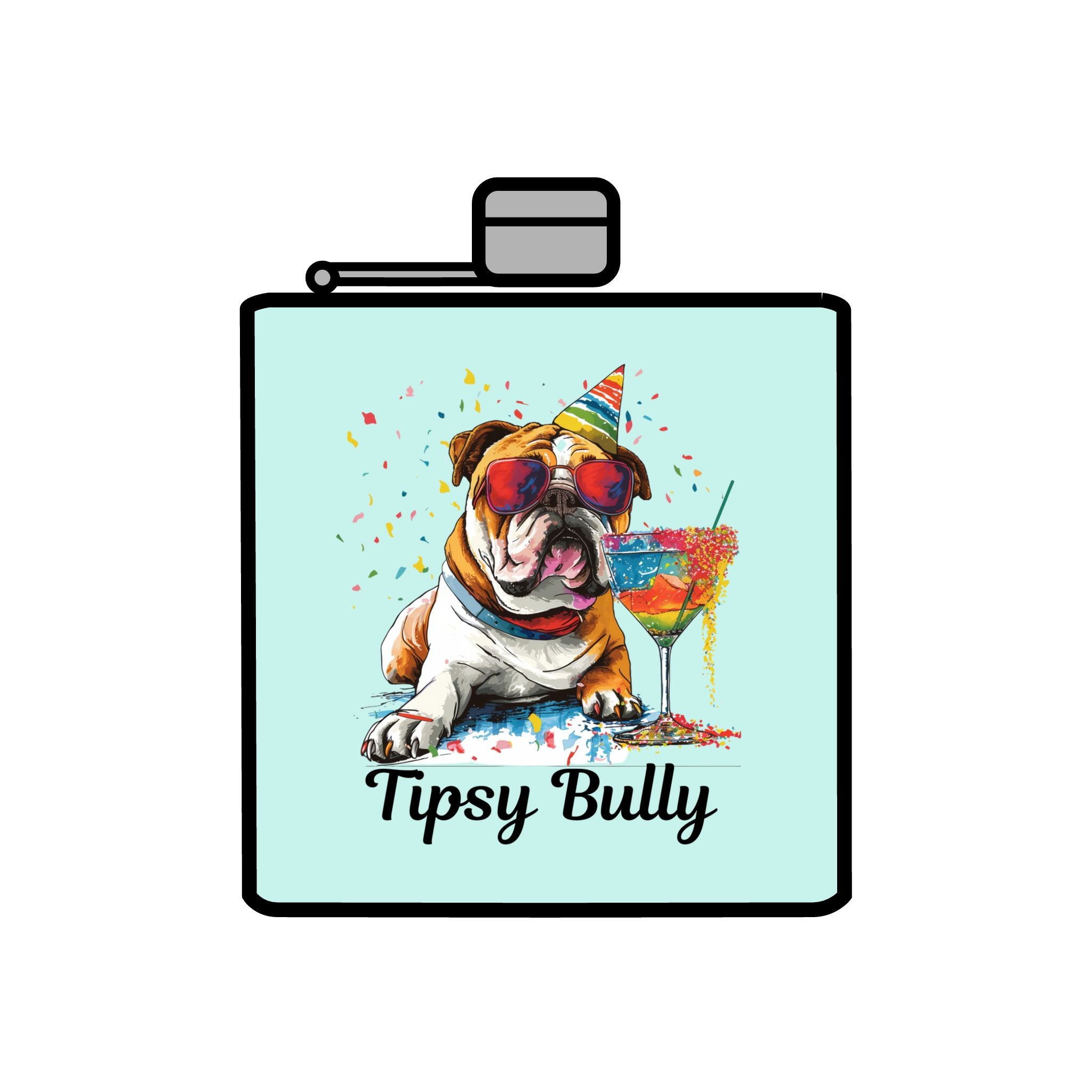 Tipsy Bully Stainless Steel Flask – Bulldog Edition (English/Tipsy Bully)