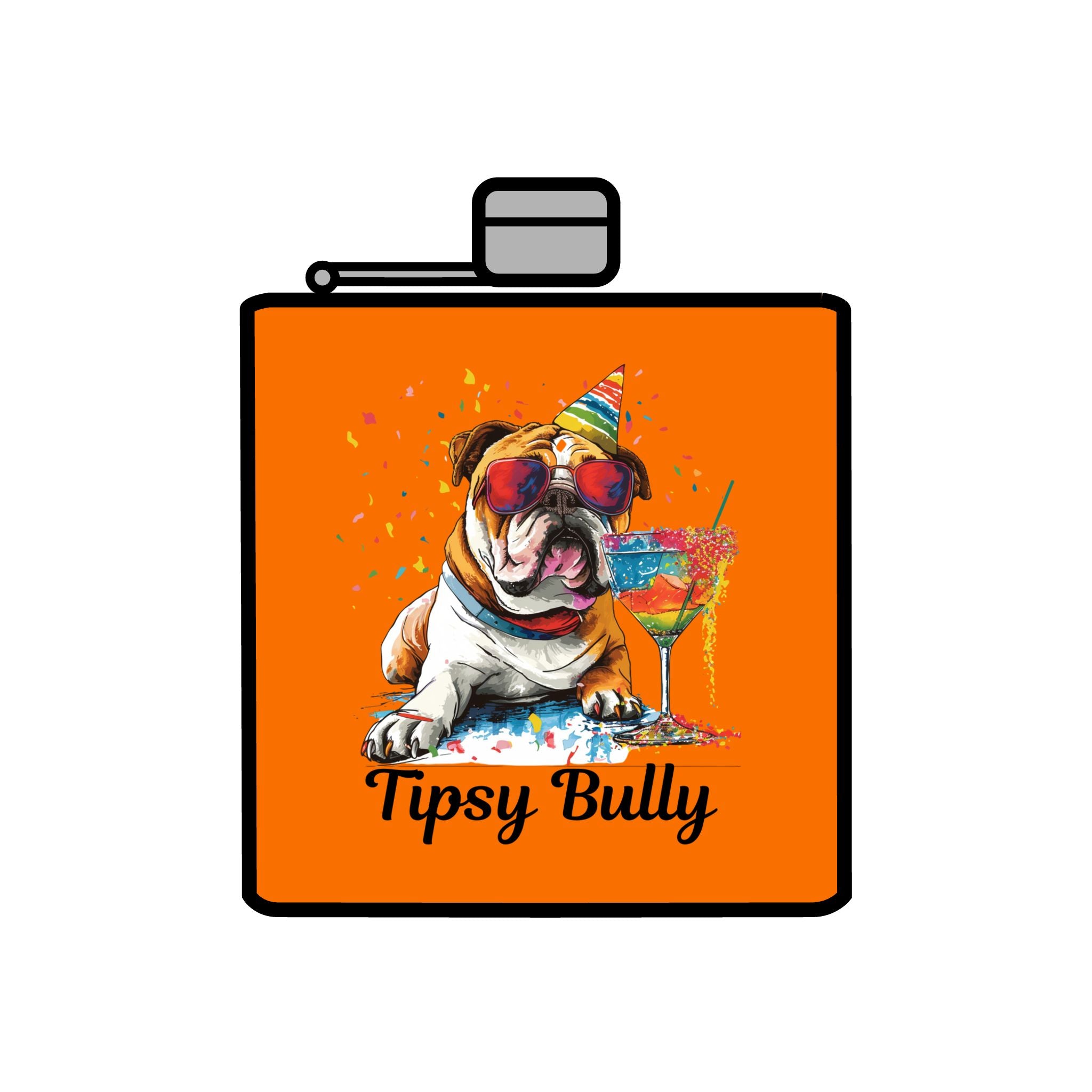 Tipsy Bully Stainless Steel Flask – Bulldog Edition (English/Tipsy Bully)