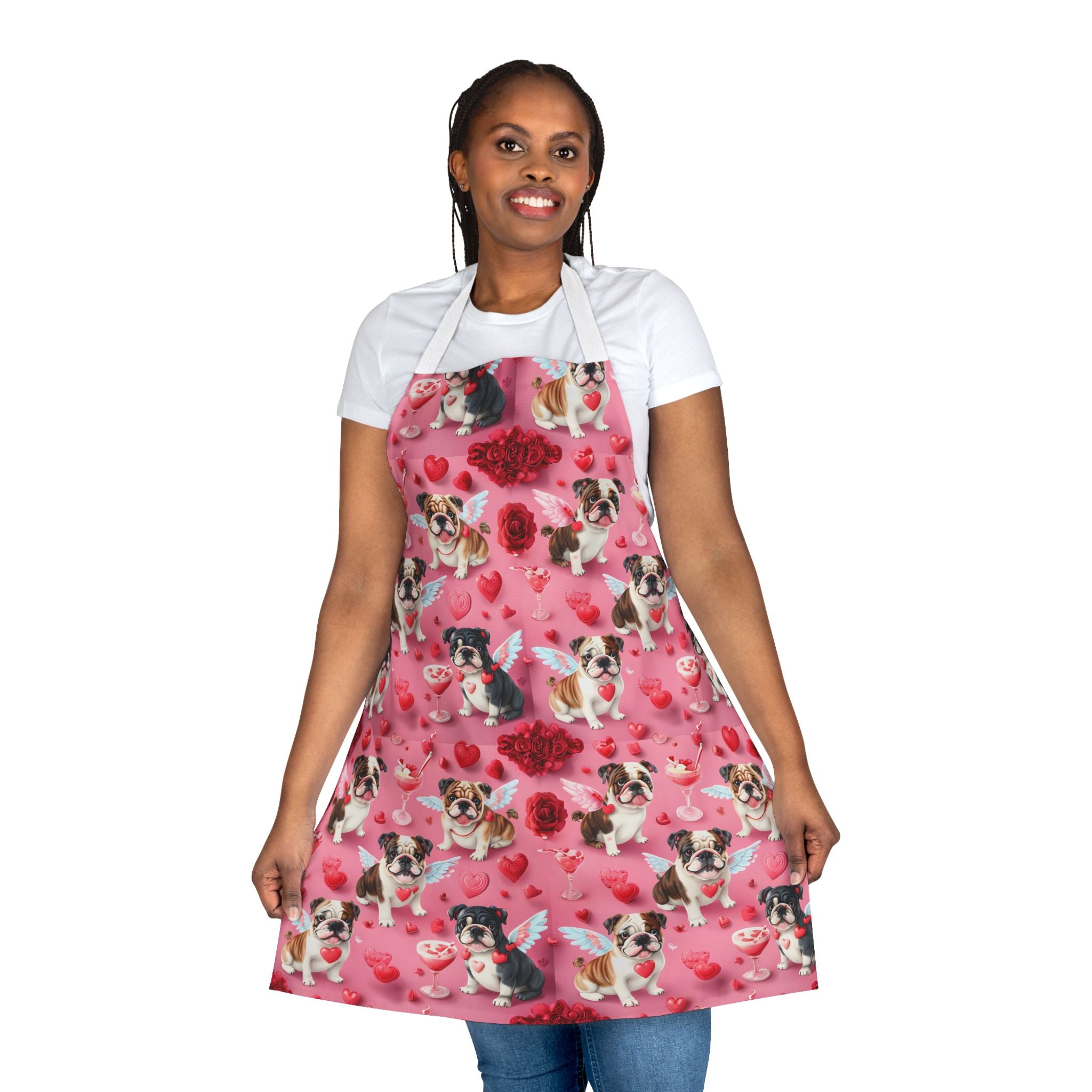 Bulldog Valentine’s Day Apron (English)