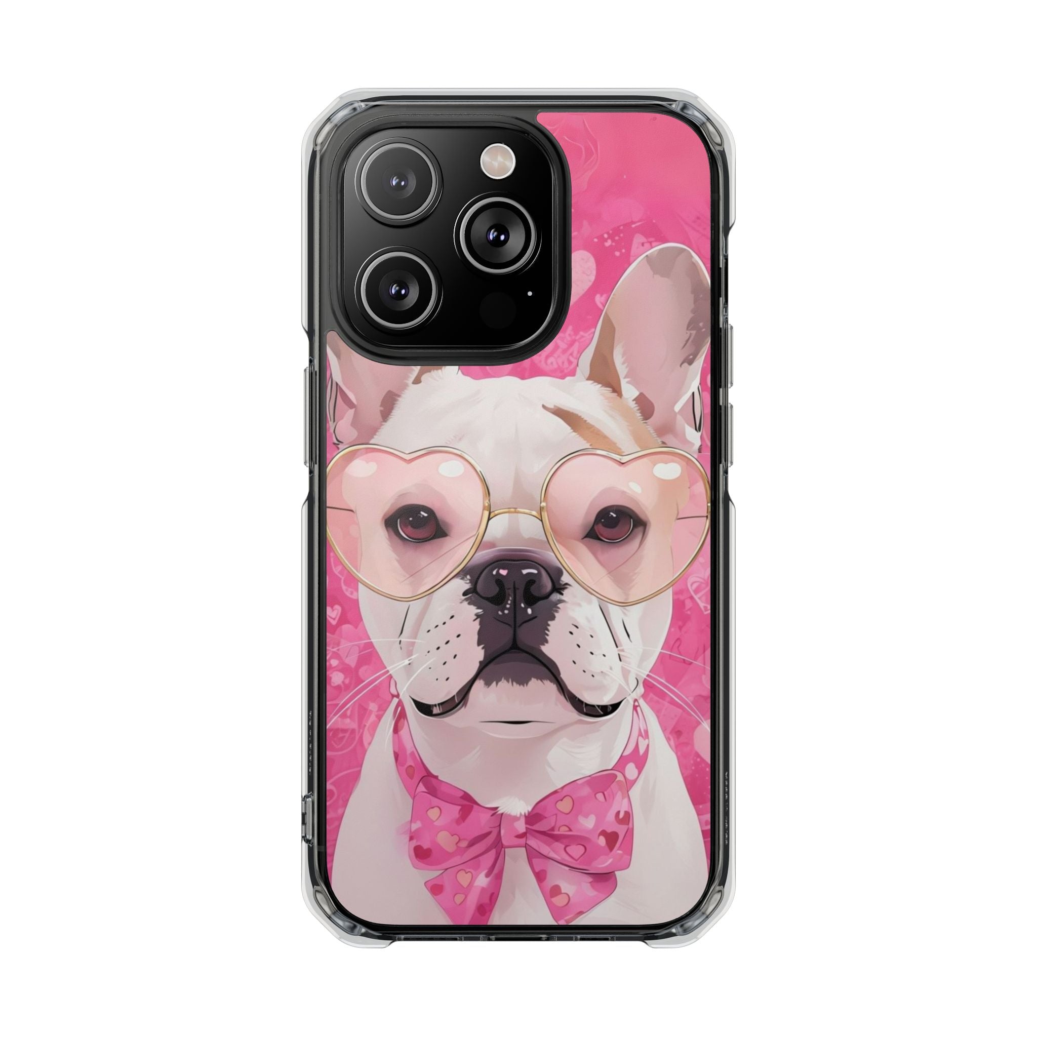 Puppy Love Protection Valentine's Day Phone Case (White/French)