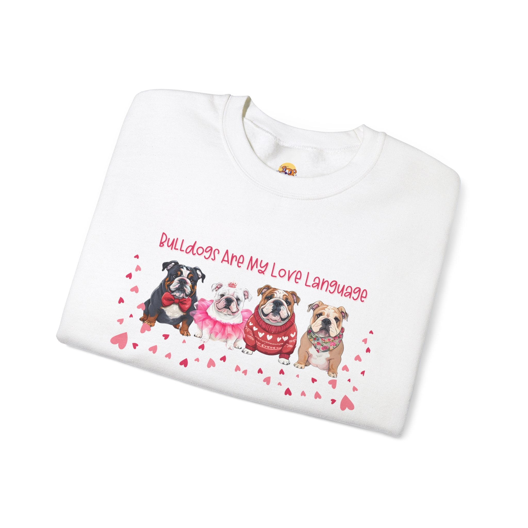 Bulldog Valentine’s Day Crew Neck Sweatshirt (English)