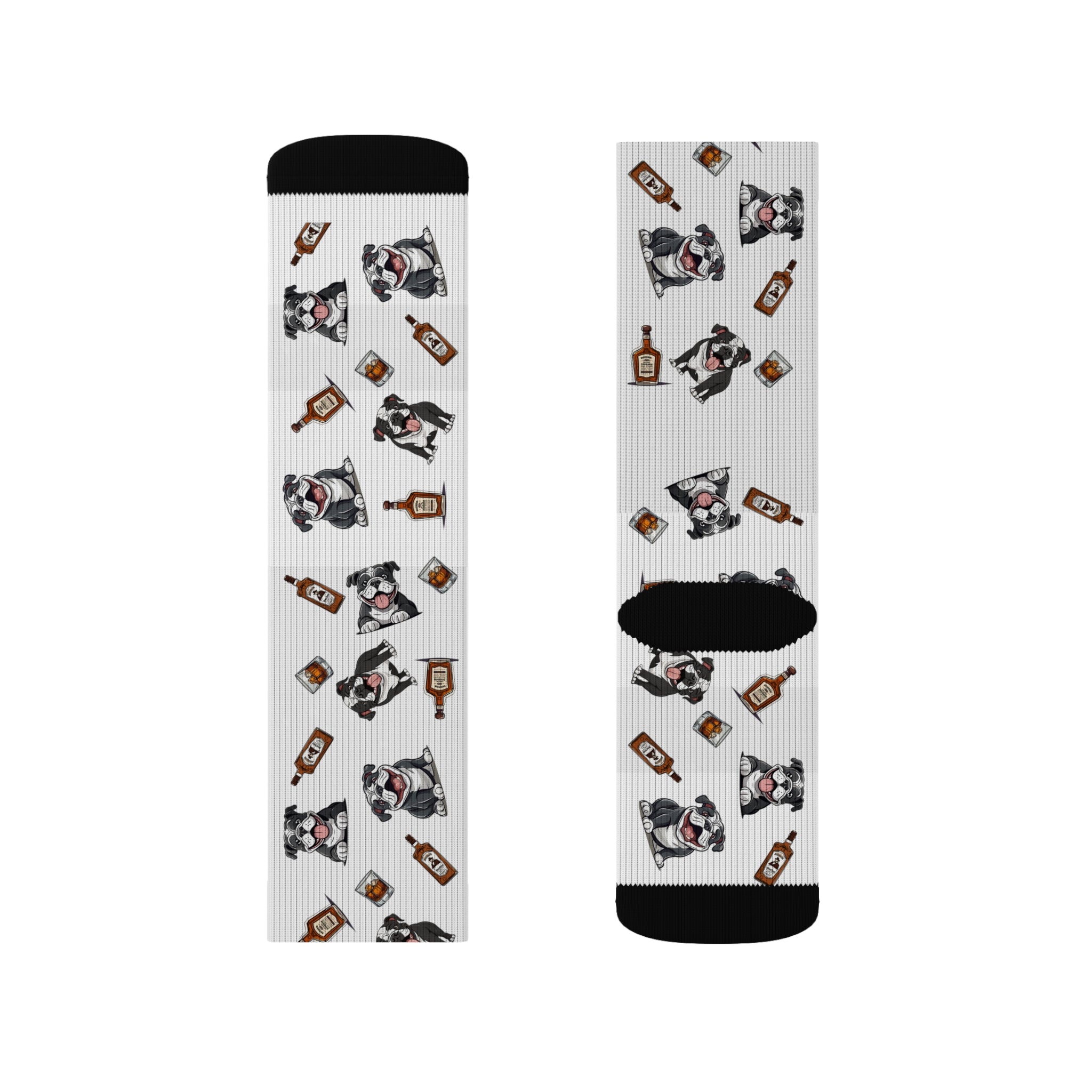 Tipsy Bully Bourbon & Bulldog Socks (English/Black)