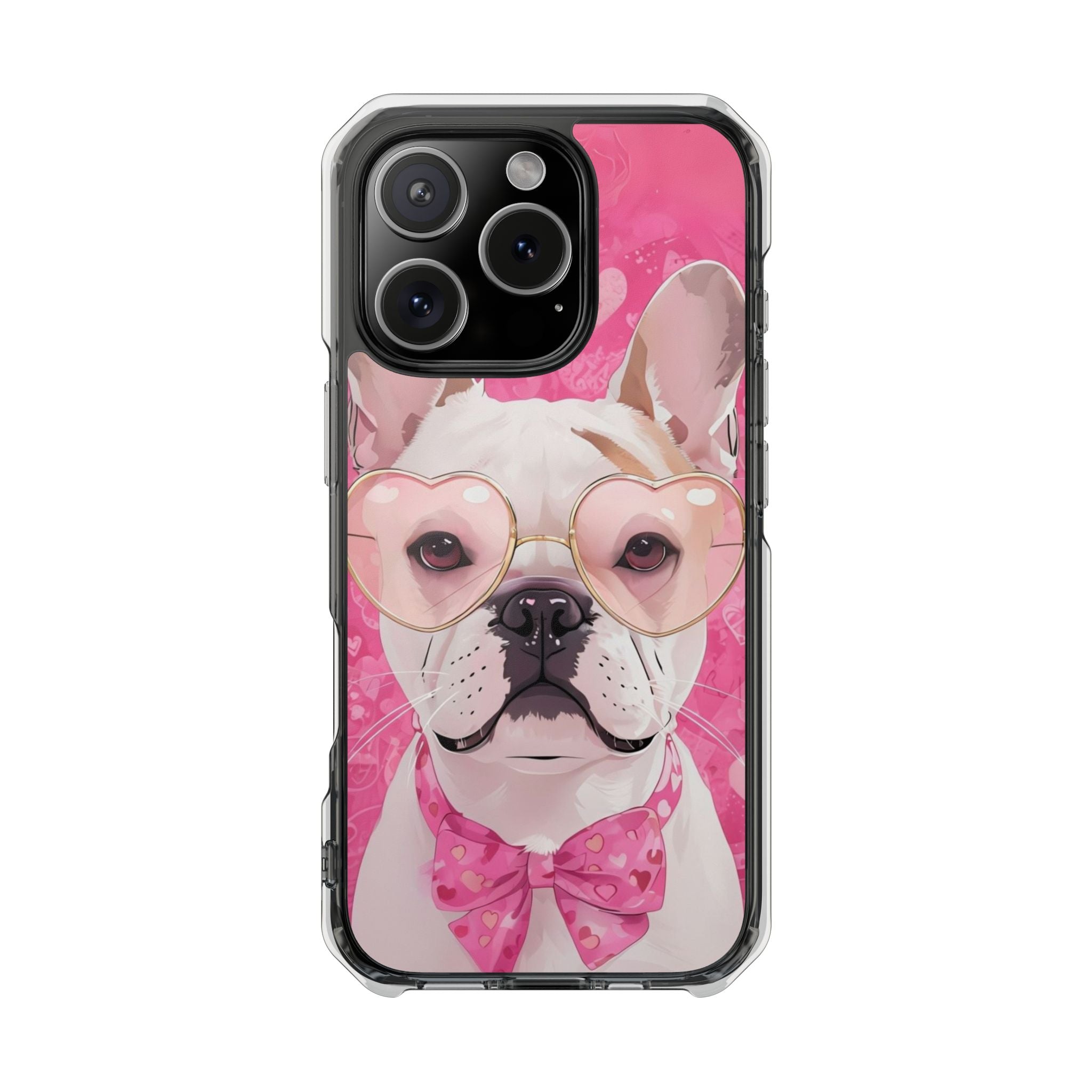 Puppy Love Protection Valentine's Day Phone Case (White/French)