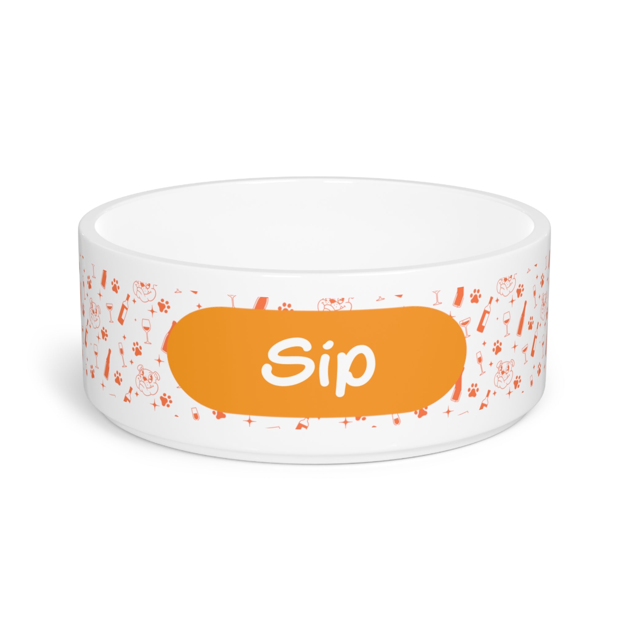 Tipsy Bully "Sip" Dog Water Bowl (Orange)