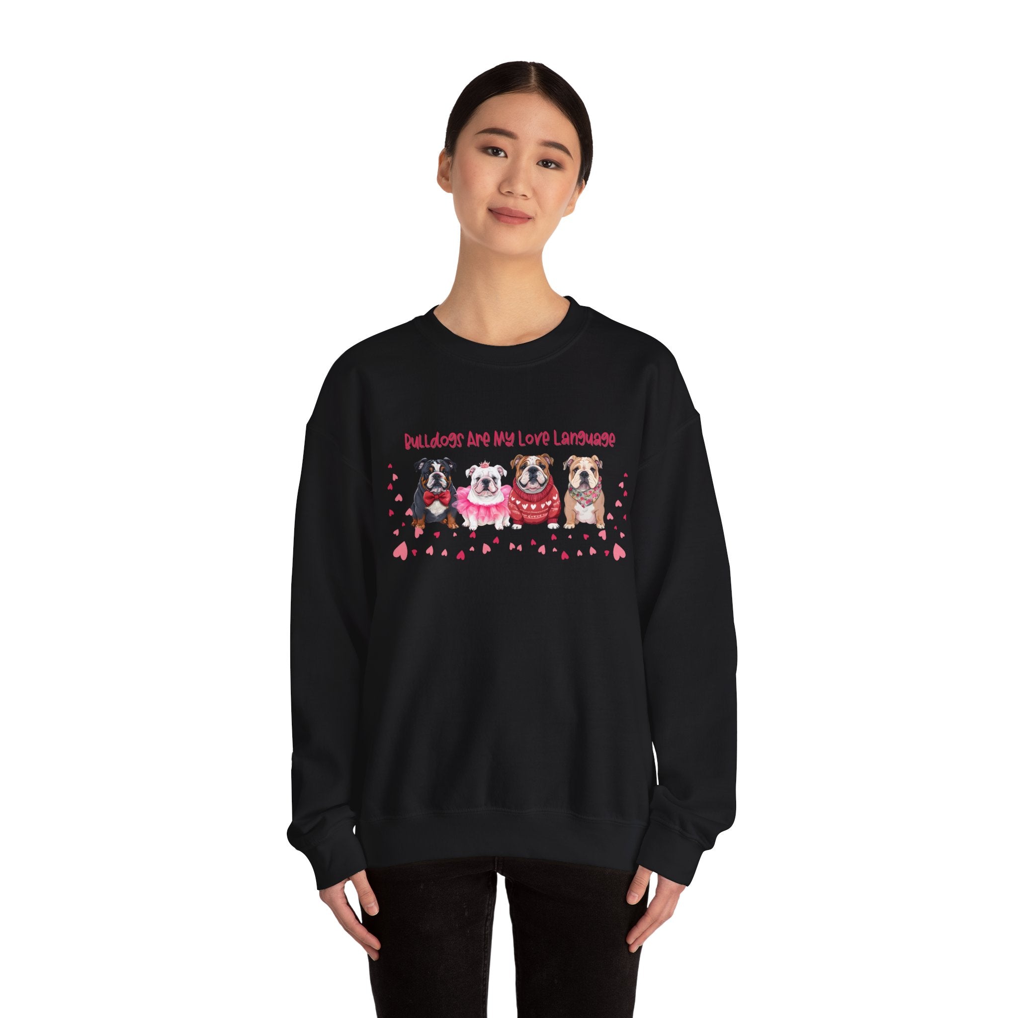 Bulldog Valentine’s Day Crew Neck Sweatshirt (English)