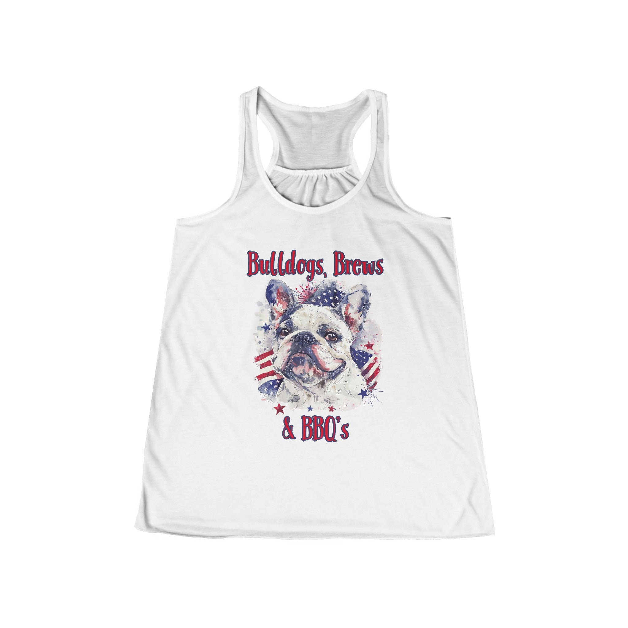 Bulldogs, Brews & BBQ's Women's Flowy Racerback Tank (French)