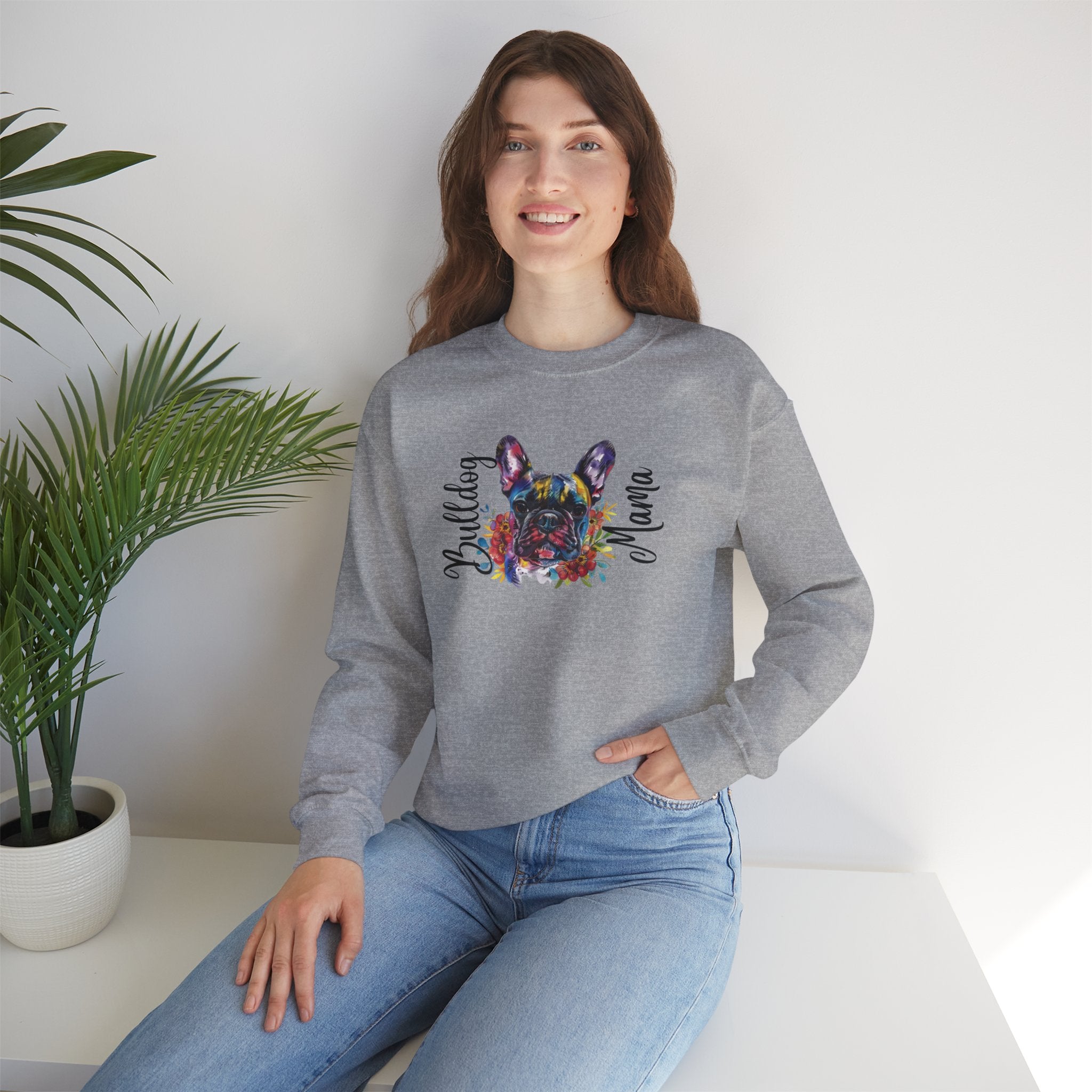 "Bulldog Mama" crew neck sweatshirt (French)