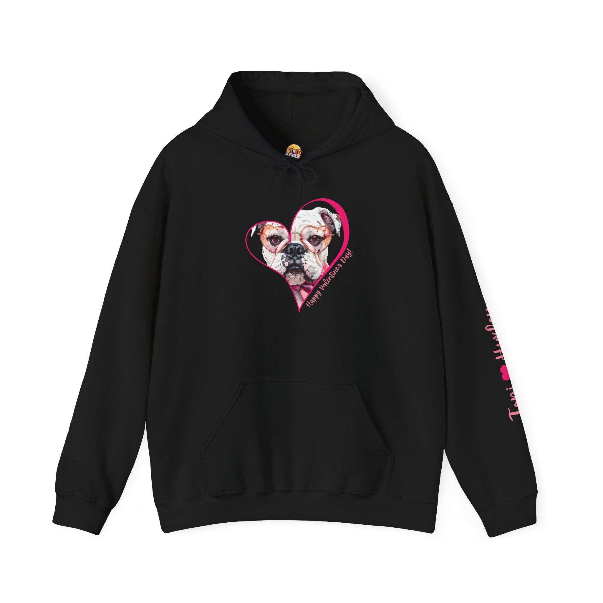 Personalized Paw-fect Love Valentine’s Unisex Heavy Blend™ Hooded Sweatshirt (English)