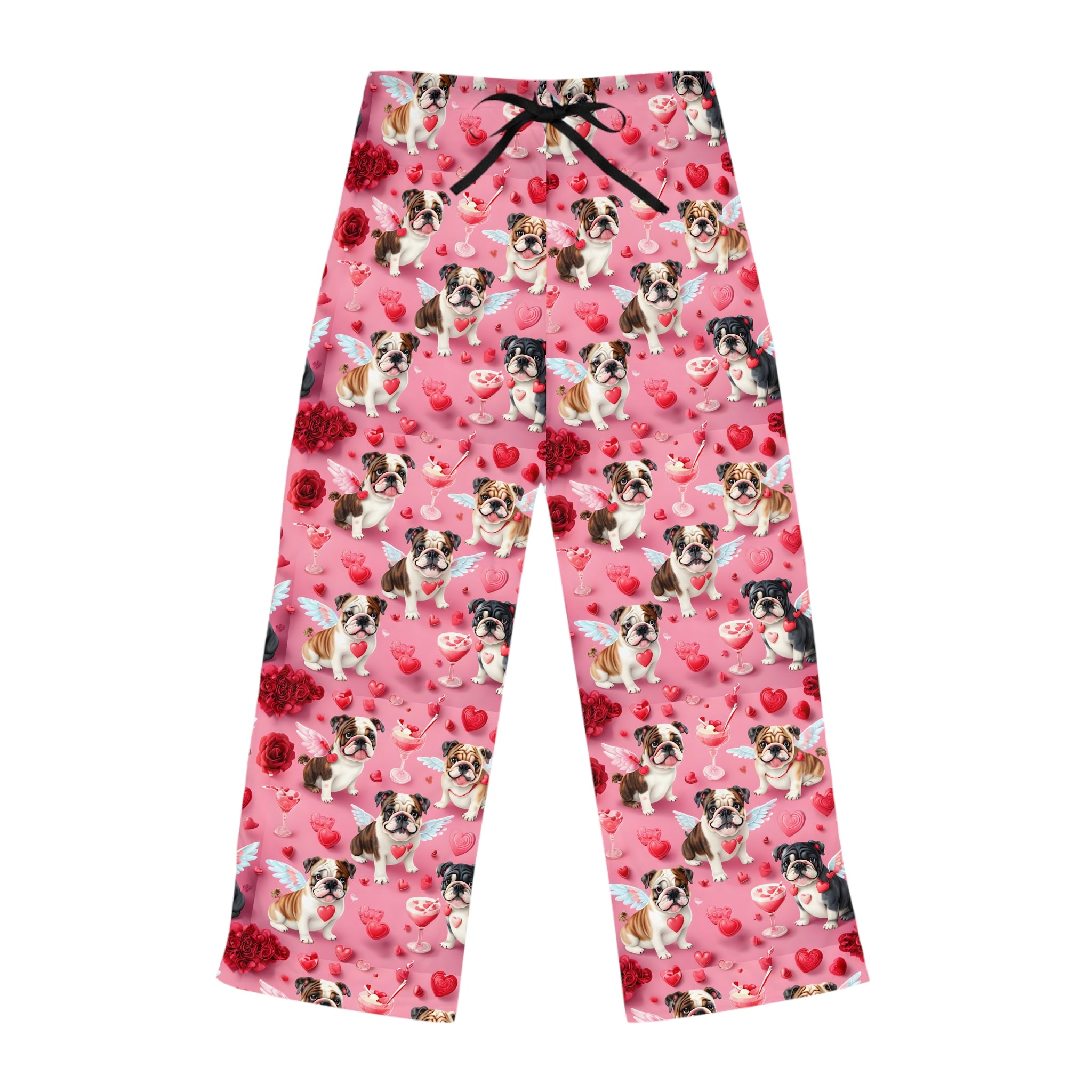 Bulldog Valentine’s Day Pajama Bottoms (English)