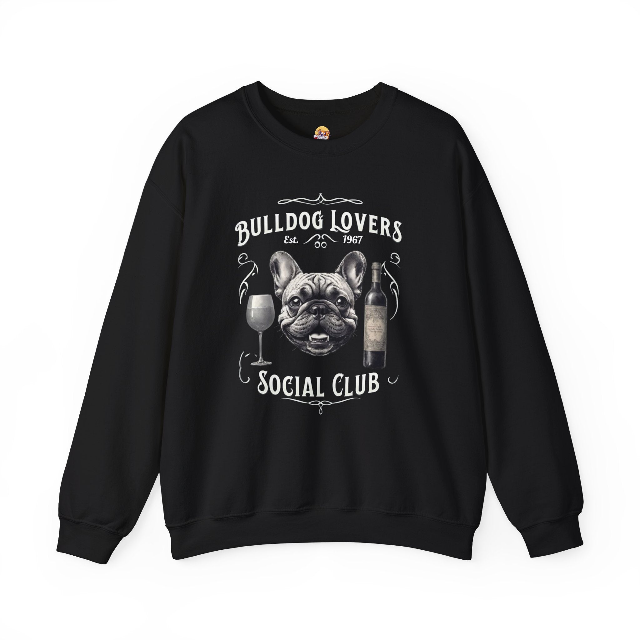 Bulldog Lovers Social Club Unisex Heavy Blend™ Crewneck Sweatshirt (French/Wine)