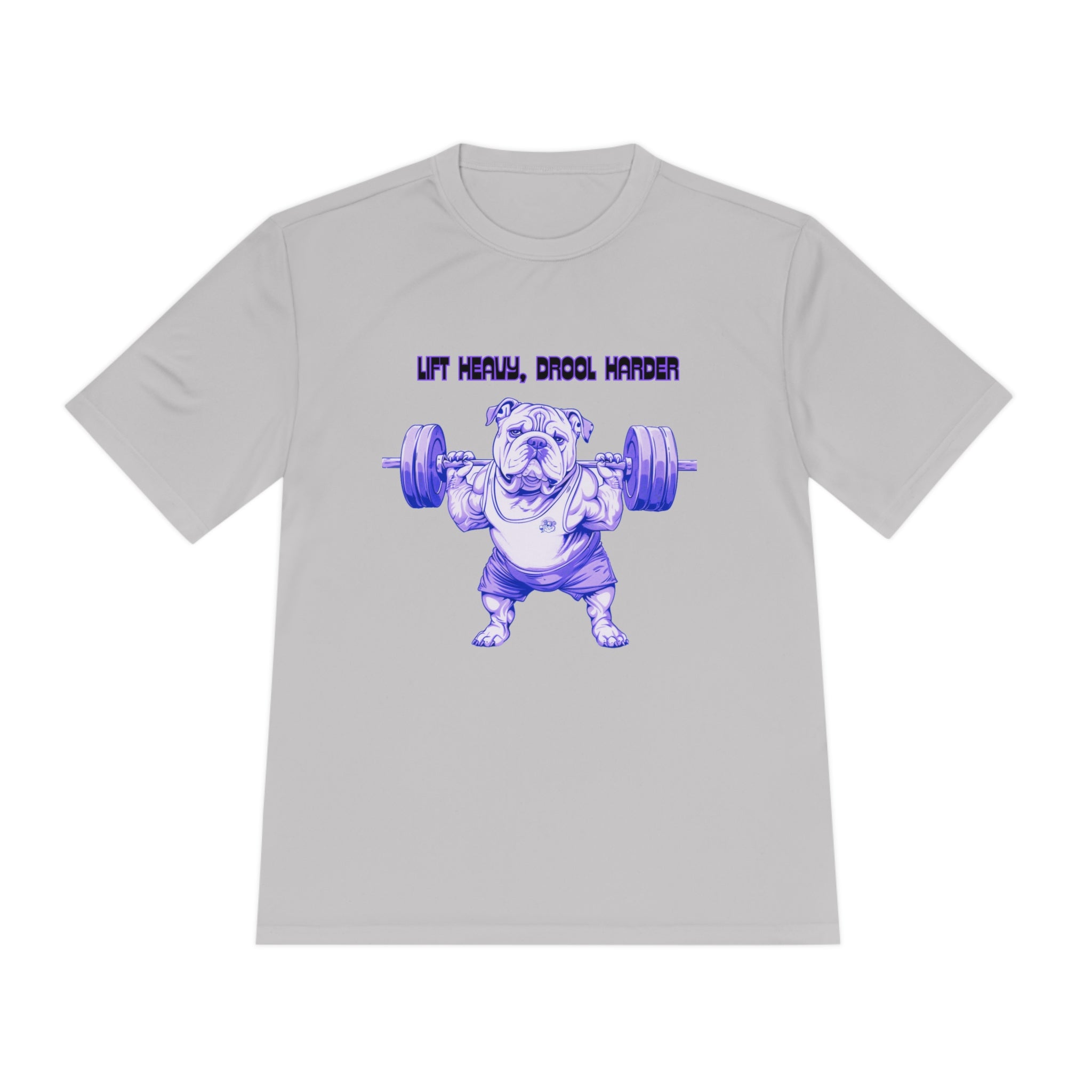 Tipsy Bullly Ripped Bulldog  Unisex Moisture Wicking Performance T-Shirt (English/Purple )