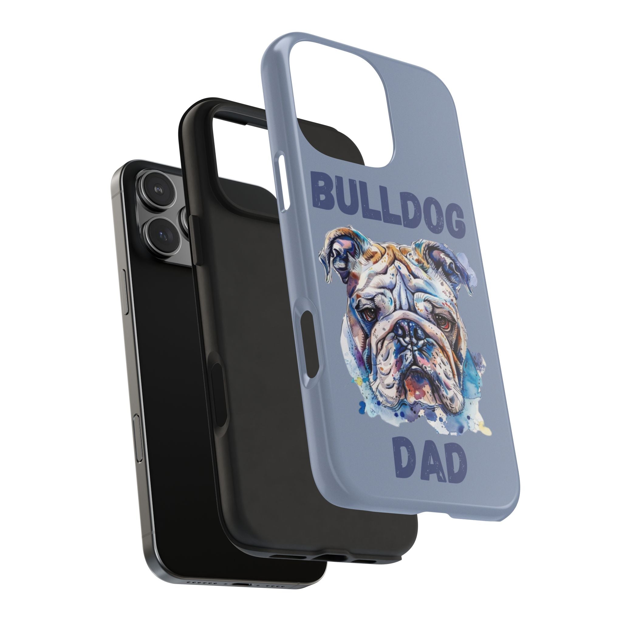 Bulldog Dad iPhone Cases (English/Watercolor) New