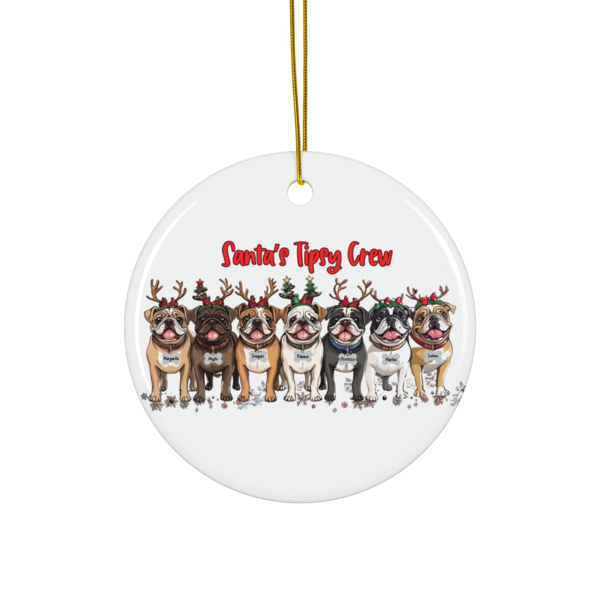 Santa's Tipsy Crew Christmas ornament (1pc, 3pcs, 5pcs, 10pcs/English)