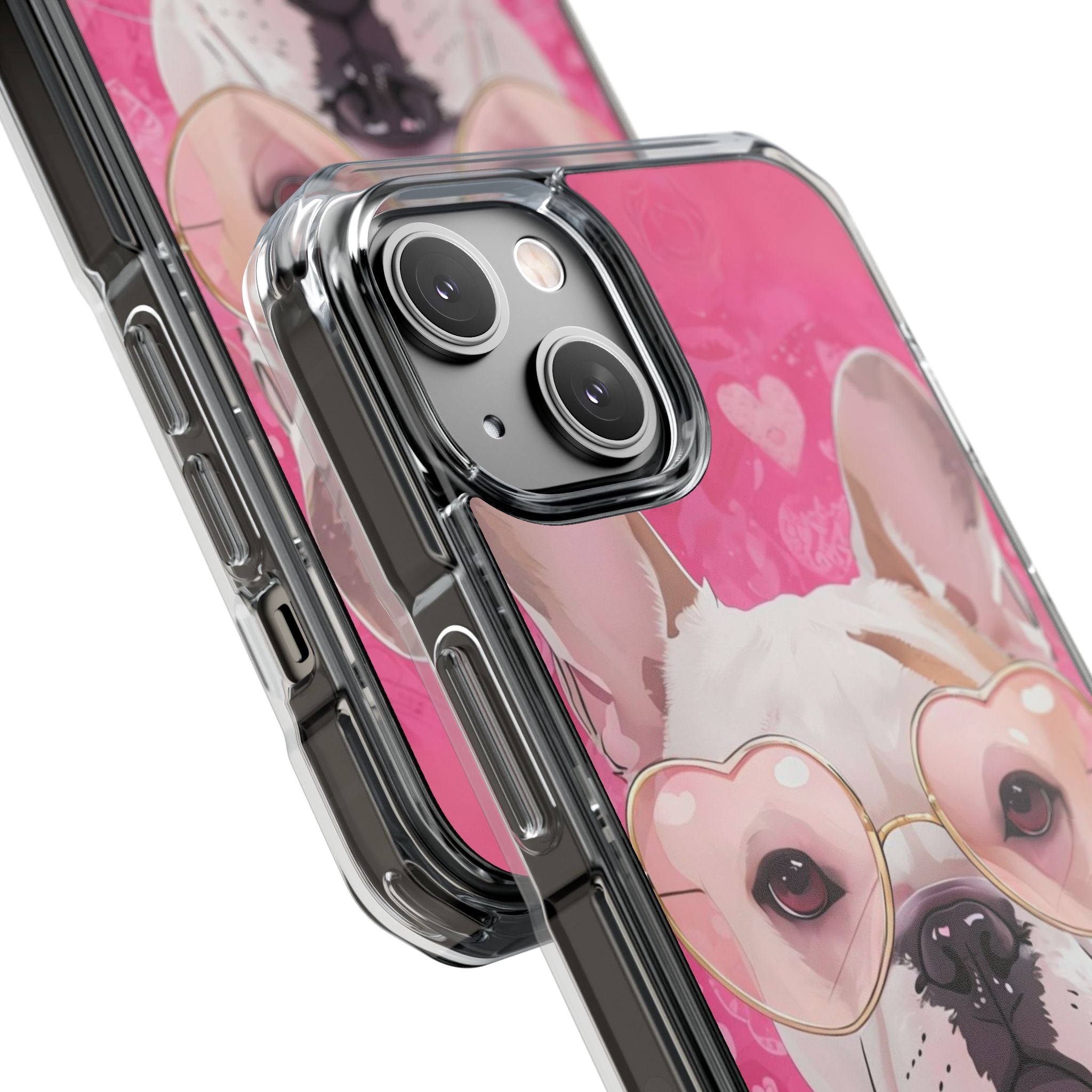 Puppy Love Protection Valentine's Day Phone Case (White/French)