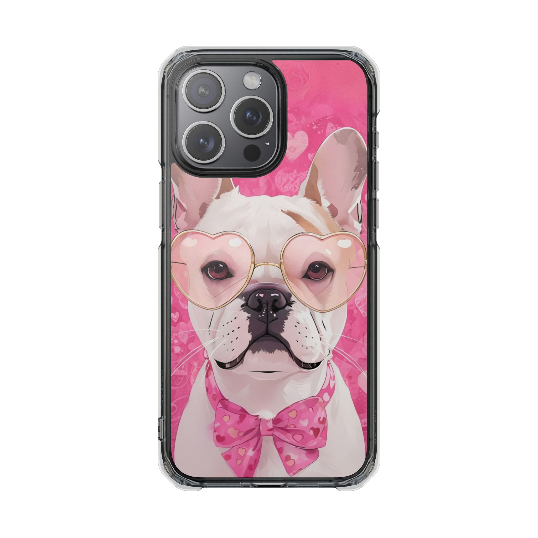 Puppy Love Protection Valentine's Day Phone Case (White/French)