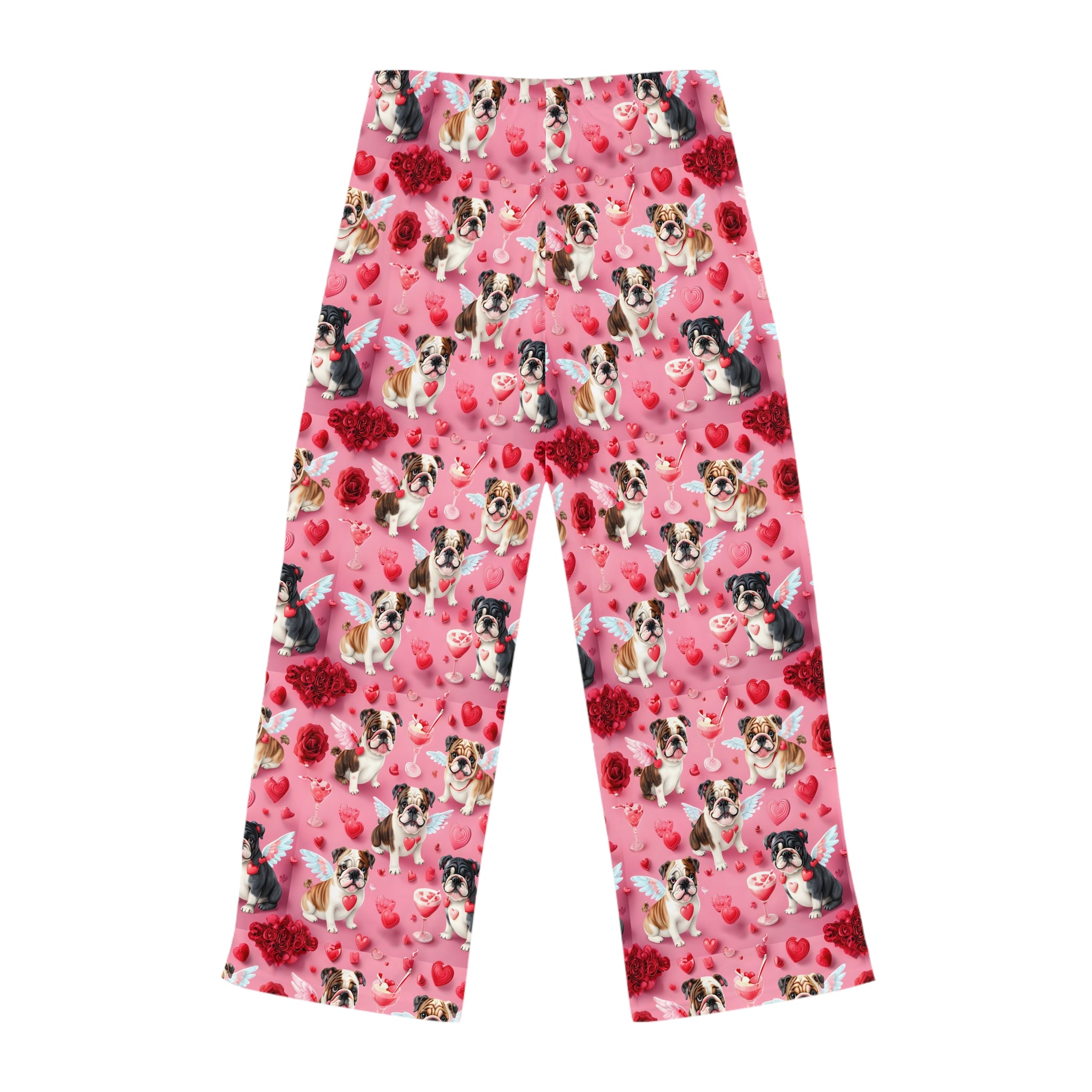 Bulldog Valentine’s Day Pajama Bottoms (English)