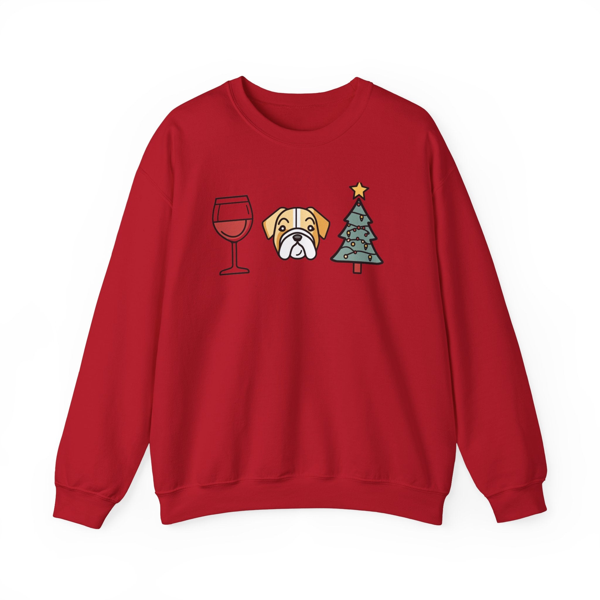 "Santa Paws & Merlot Cheer" Christmas Crewneck Sweatshirt - Unisex (English)