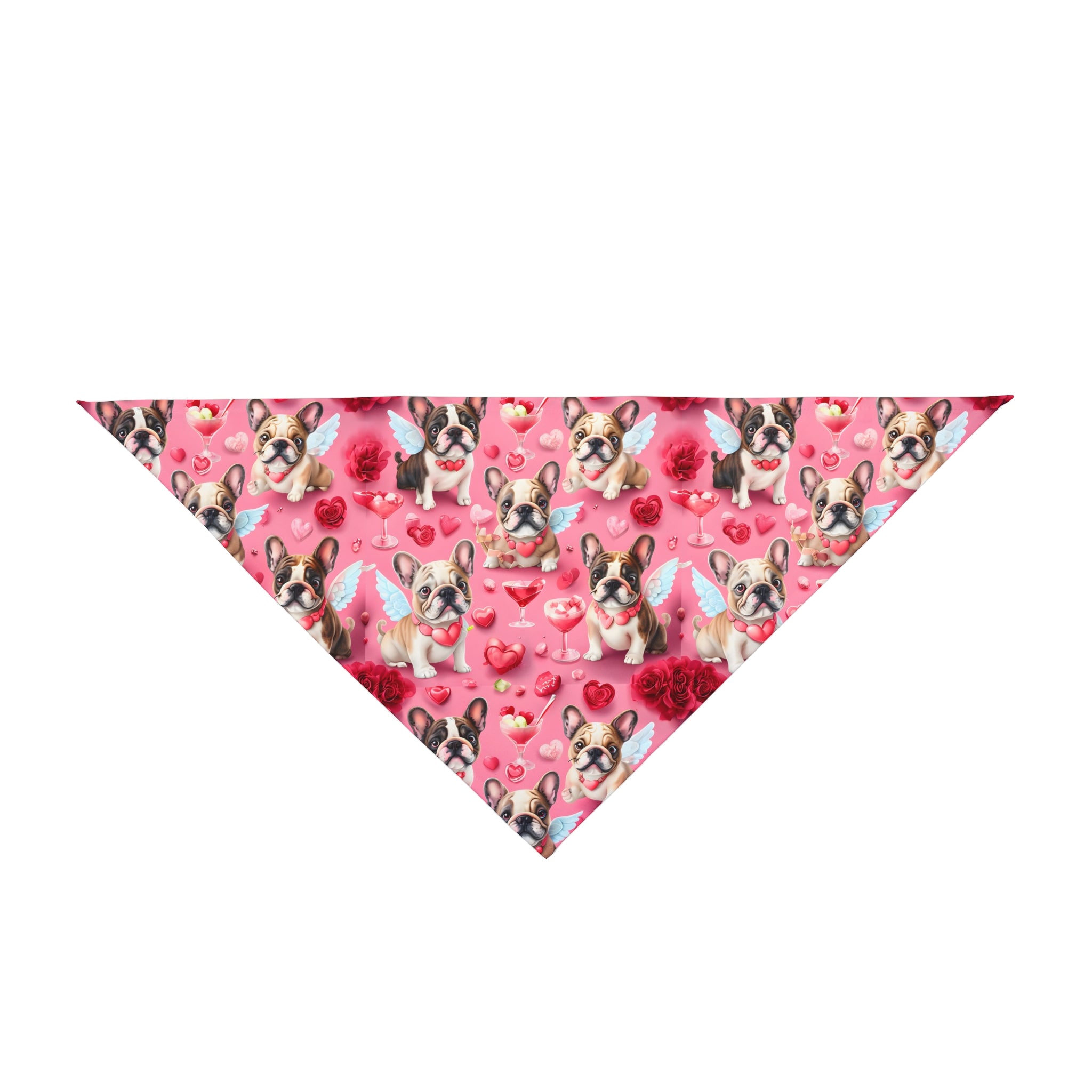 Bulldog Valentine’s Day Dog Bandana (French)