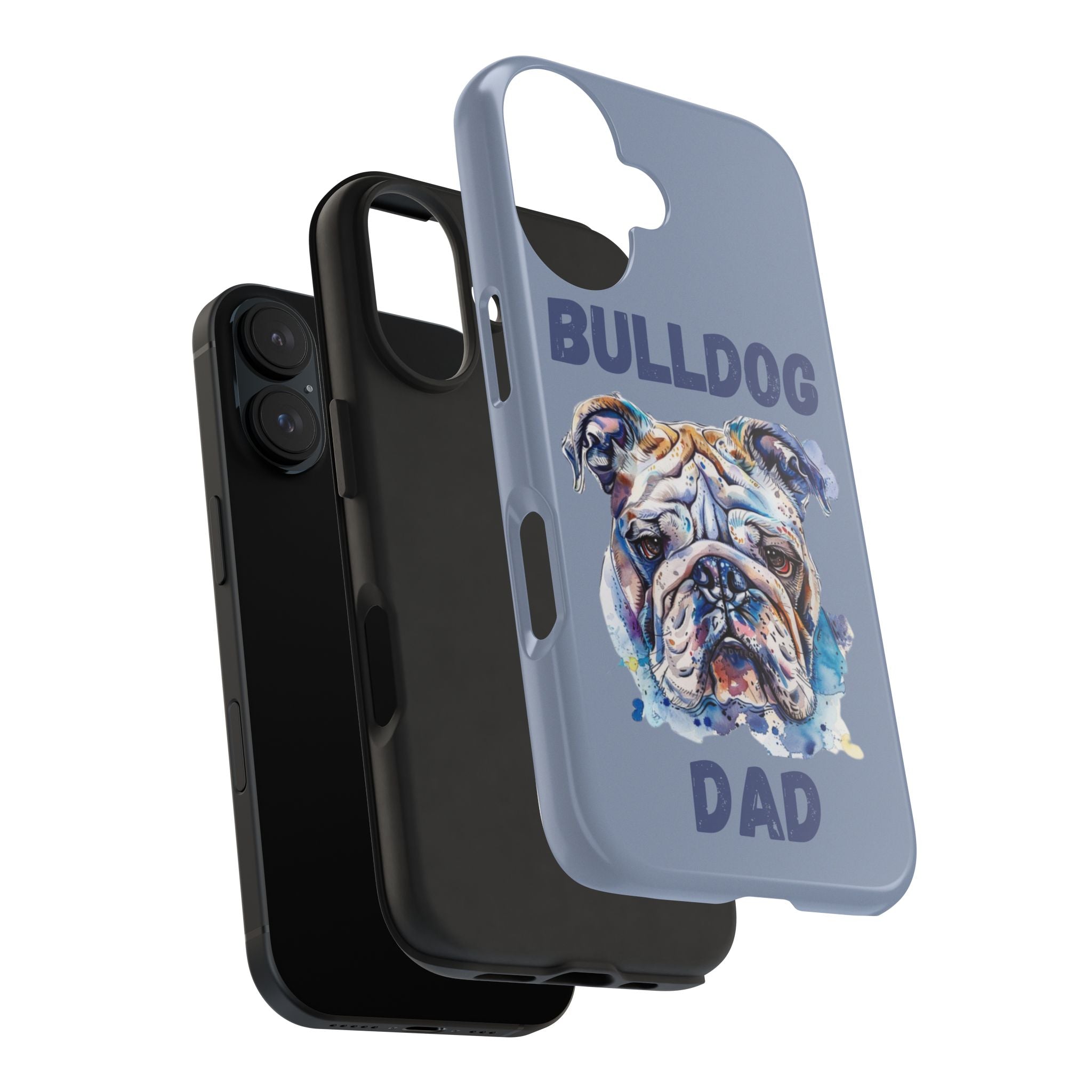 Bulldog Dad iPhone Cases (English/Watercolor) New