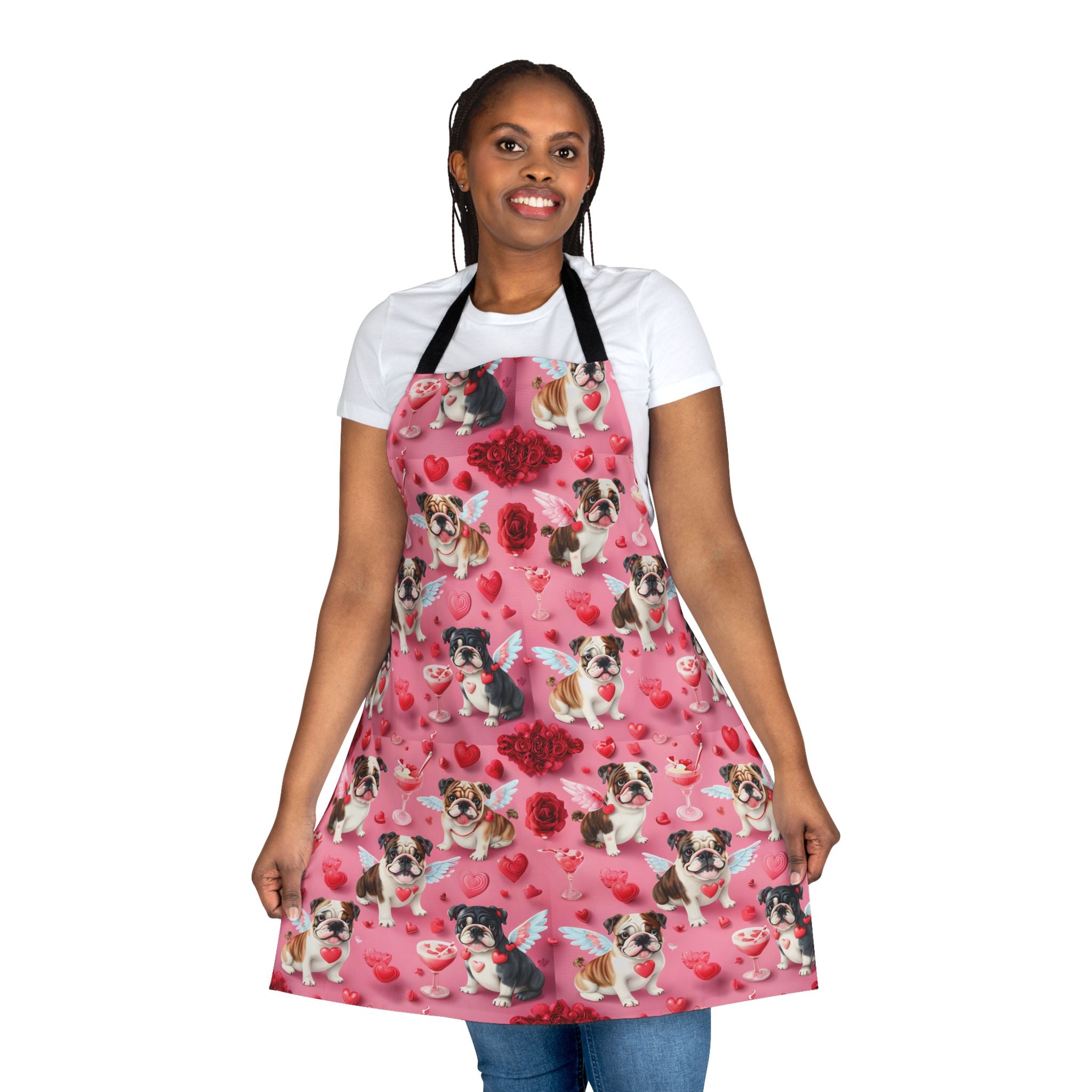 Bulldog Valentine’s Day Apron (English)